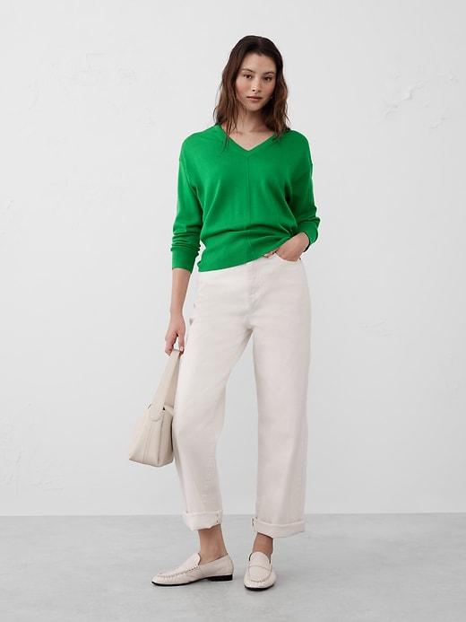 Merino Wool V-Neck Sweater Product Image