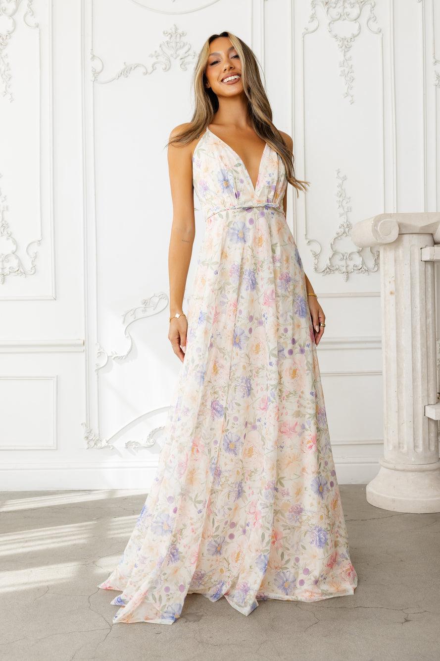 Chasing Moonbeams Maxi Dress Cream Product Image