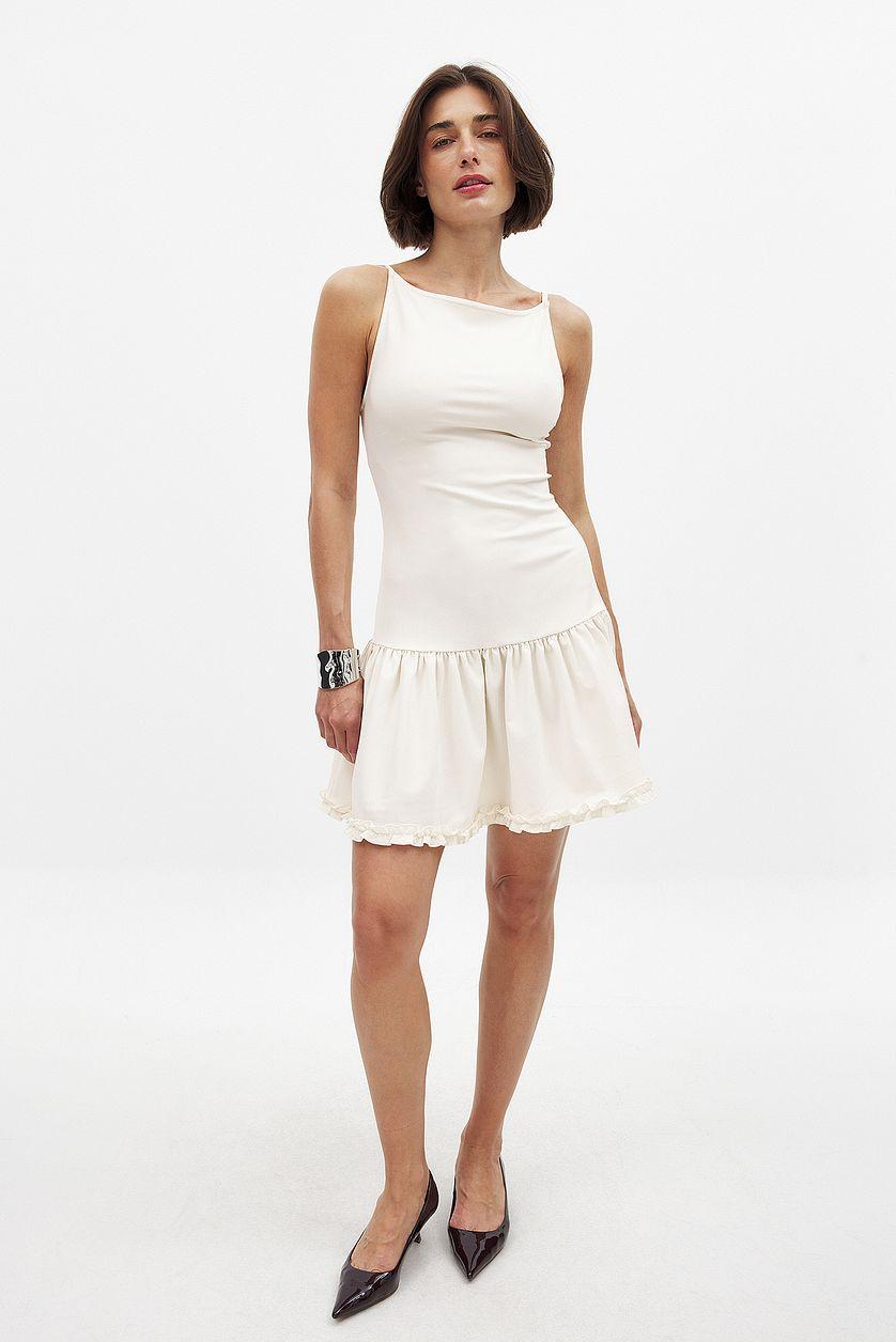 Open Back Mini Frill Dress Product Image