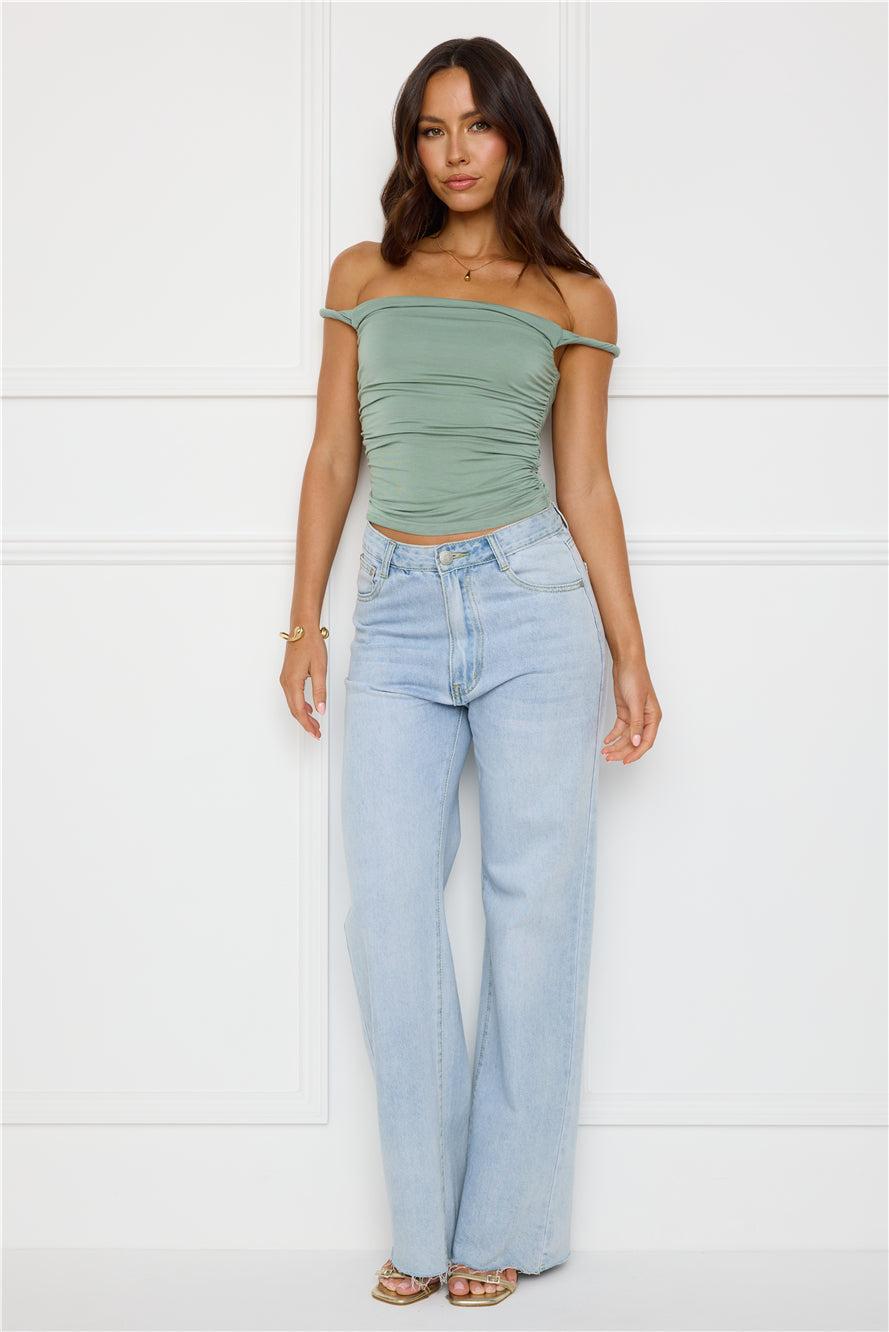 Key Piece Off Shoulder Top Sage Product Image