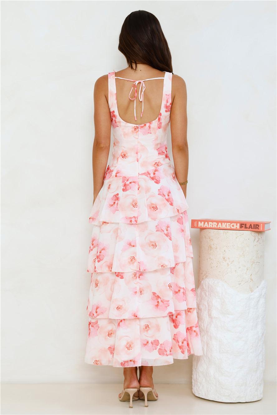 Sunset In Bali Maxi Dress Pink Product Image