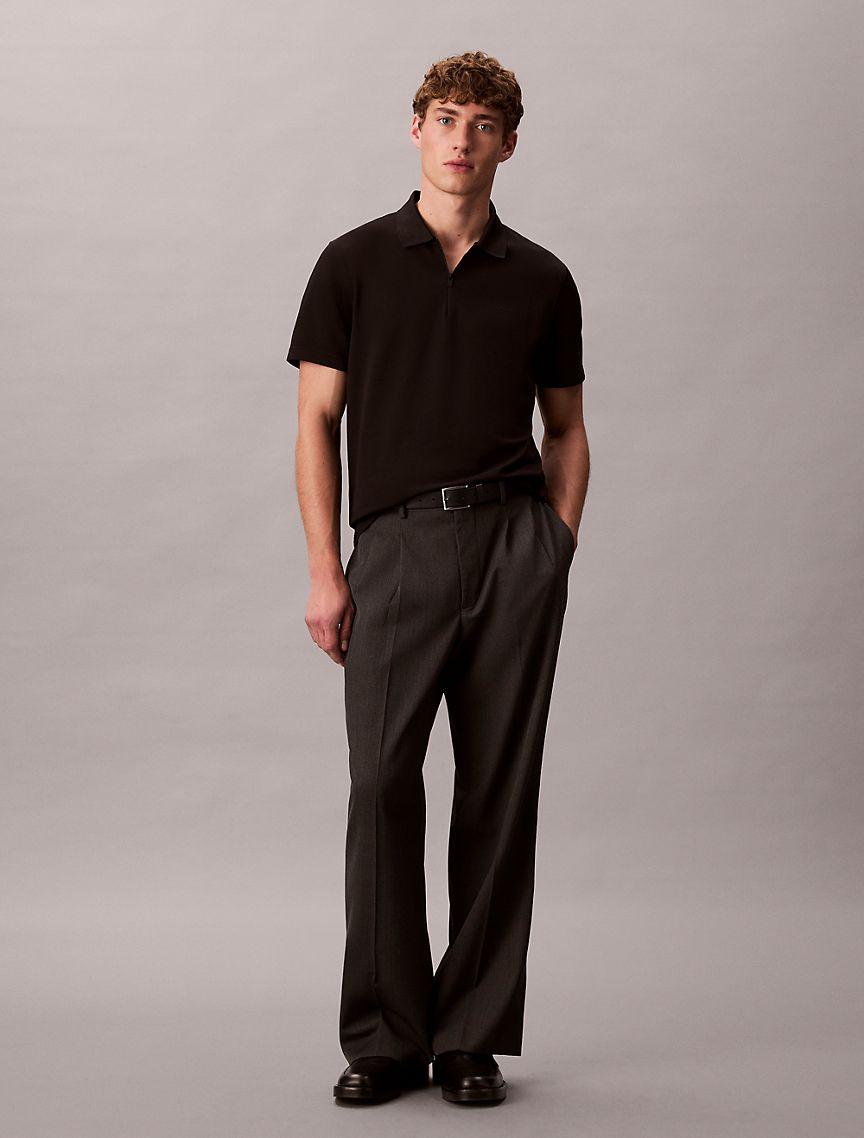 Tech Pique Zip Polo Shirt Product Image