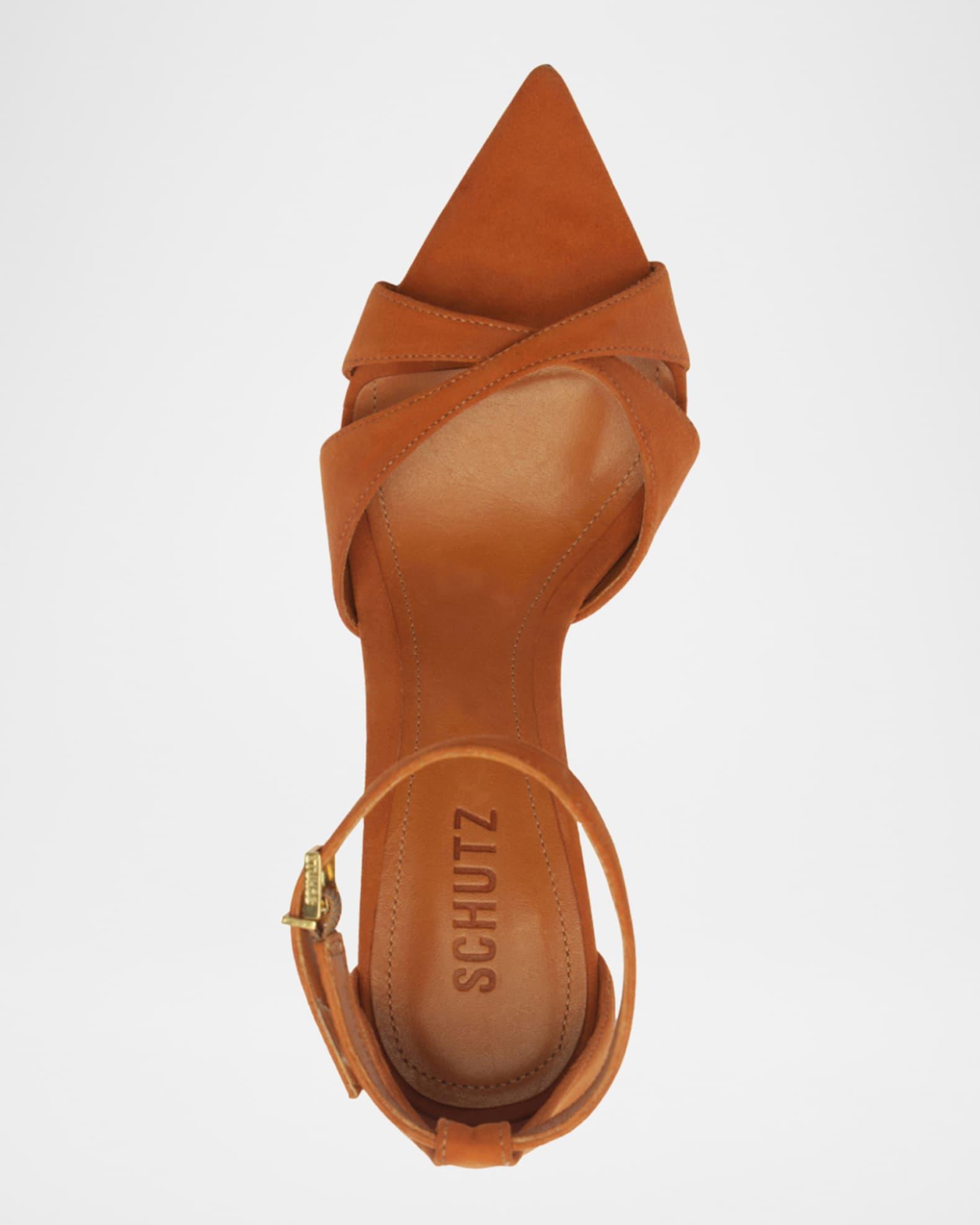 Hilda Leaf Suede Stiletto Sandals Product Image