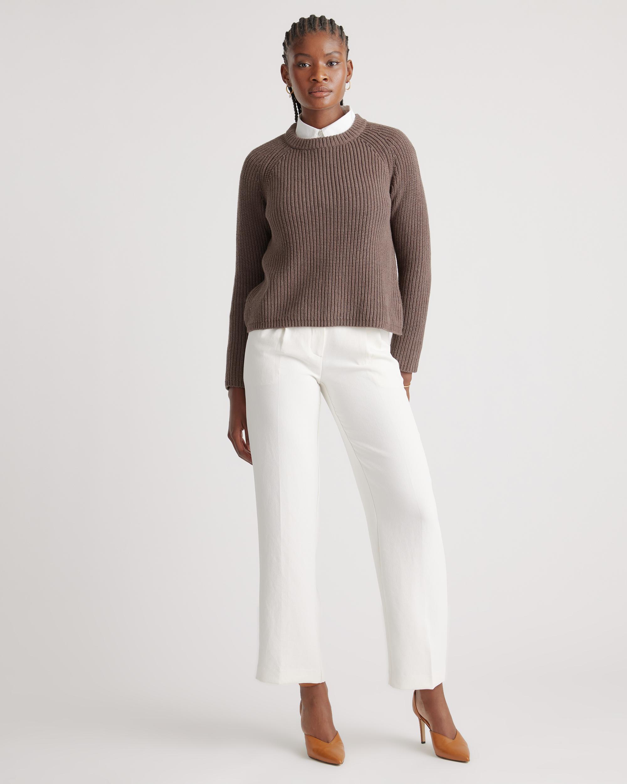 Quince | Women's Fisherman Crew Sweater Size XS, Organic Cotton Product Image