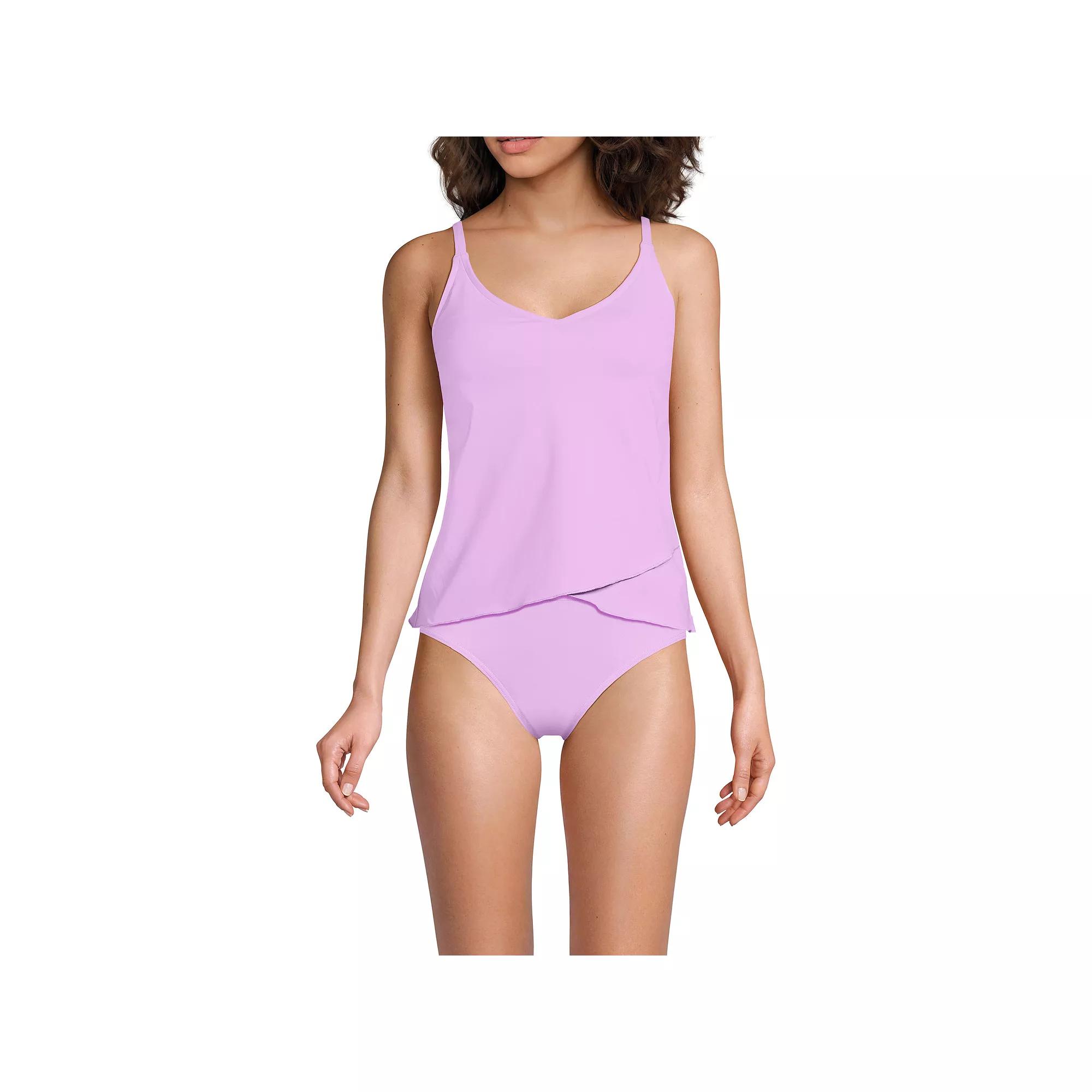 Women's Lands' End Chlorine Resistant Tulip Hem Tankini Swimsuit Top, Size: Large, Wild Purple Product Image