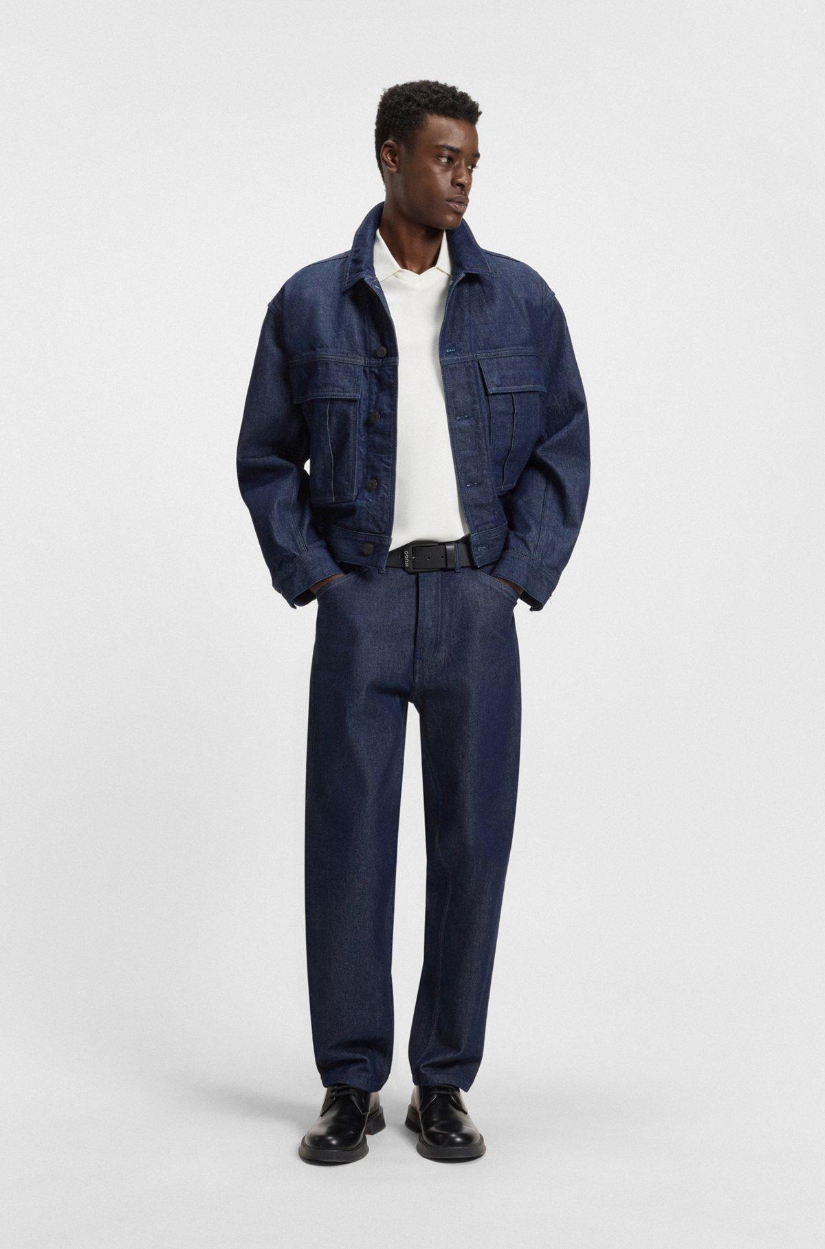 HUGO - Relaxed-fit polo shirt in mercerized stretch-cotton piqué - White Product Image