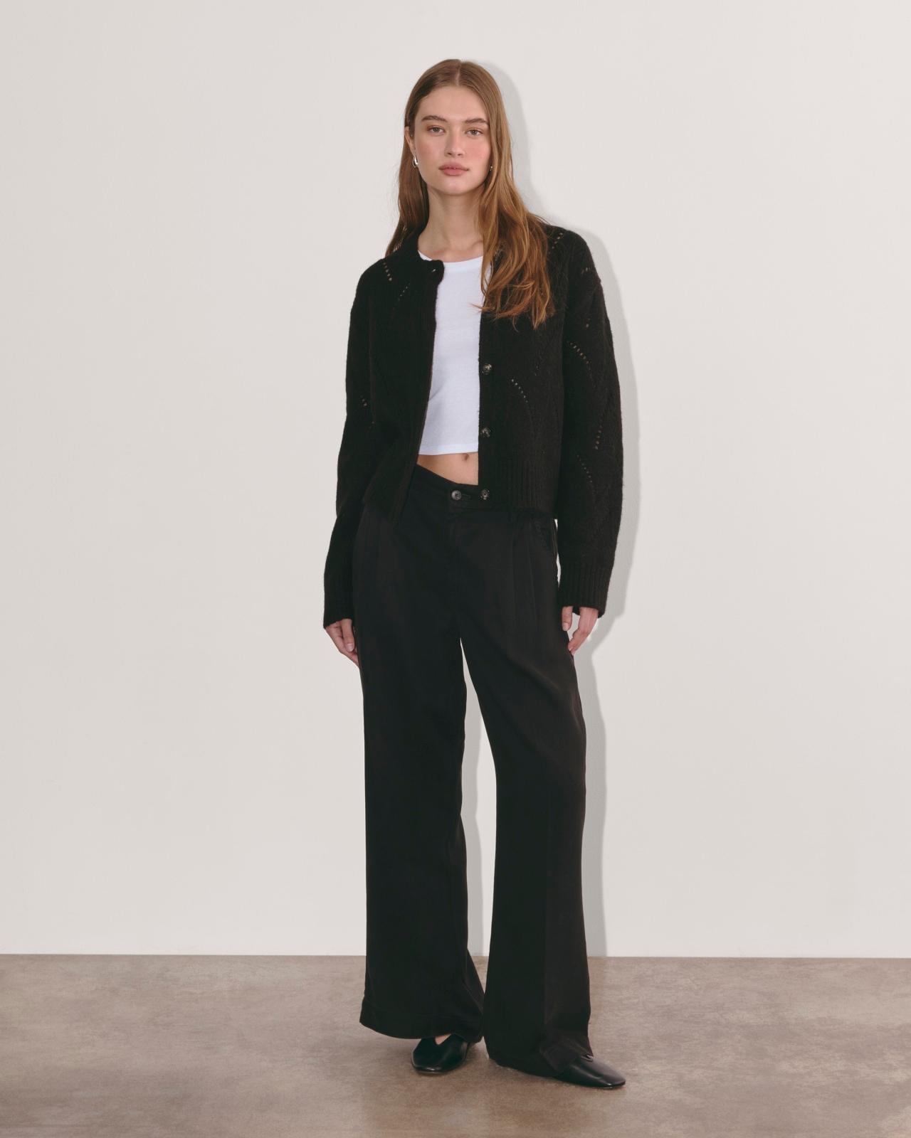 Womens Pointelle Cardigan in Cloud by Everlane Product Image