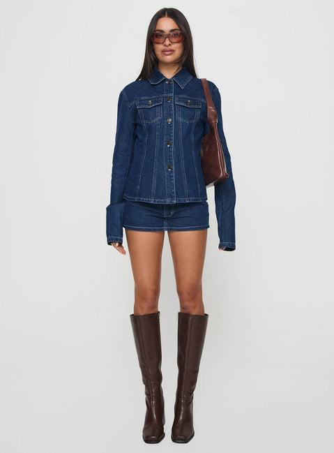 Rider Jacket Blue Denim Product Image