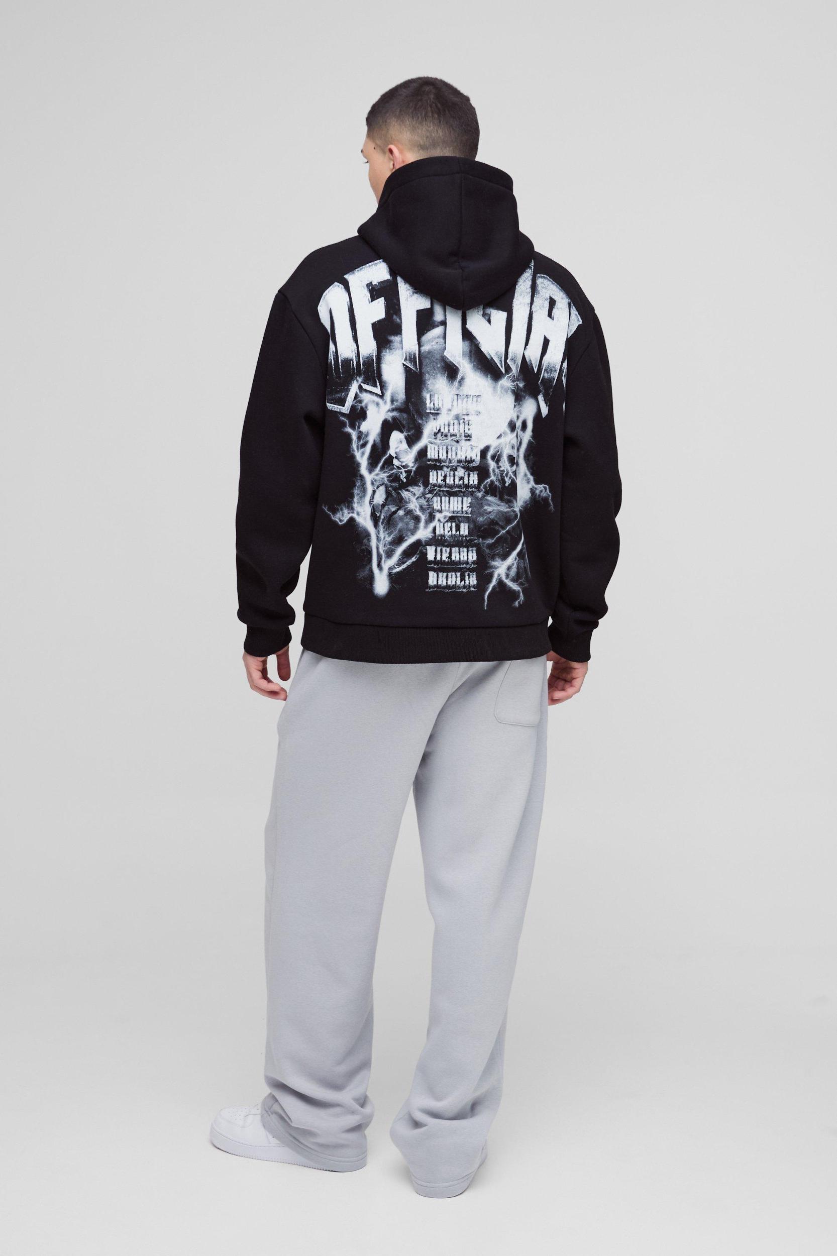 Oversized Large Scale Gothic Reaper Graphic Hoodie | boohooMAN USA Product Image