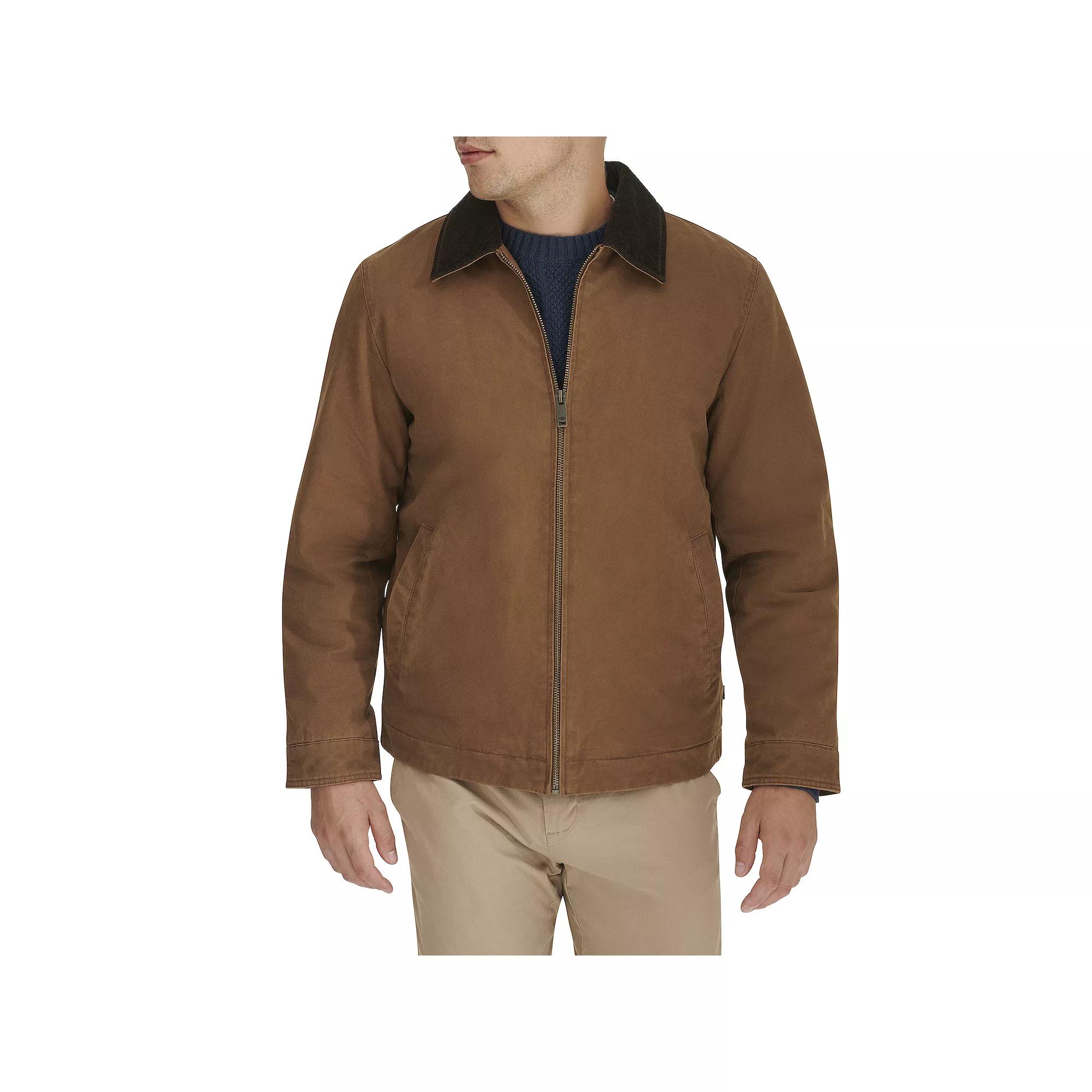 Mens Dockers Cotton Workwear Jacket with Cord Collar Dark Green Product Image