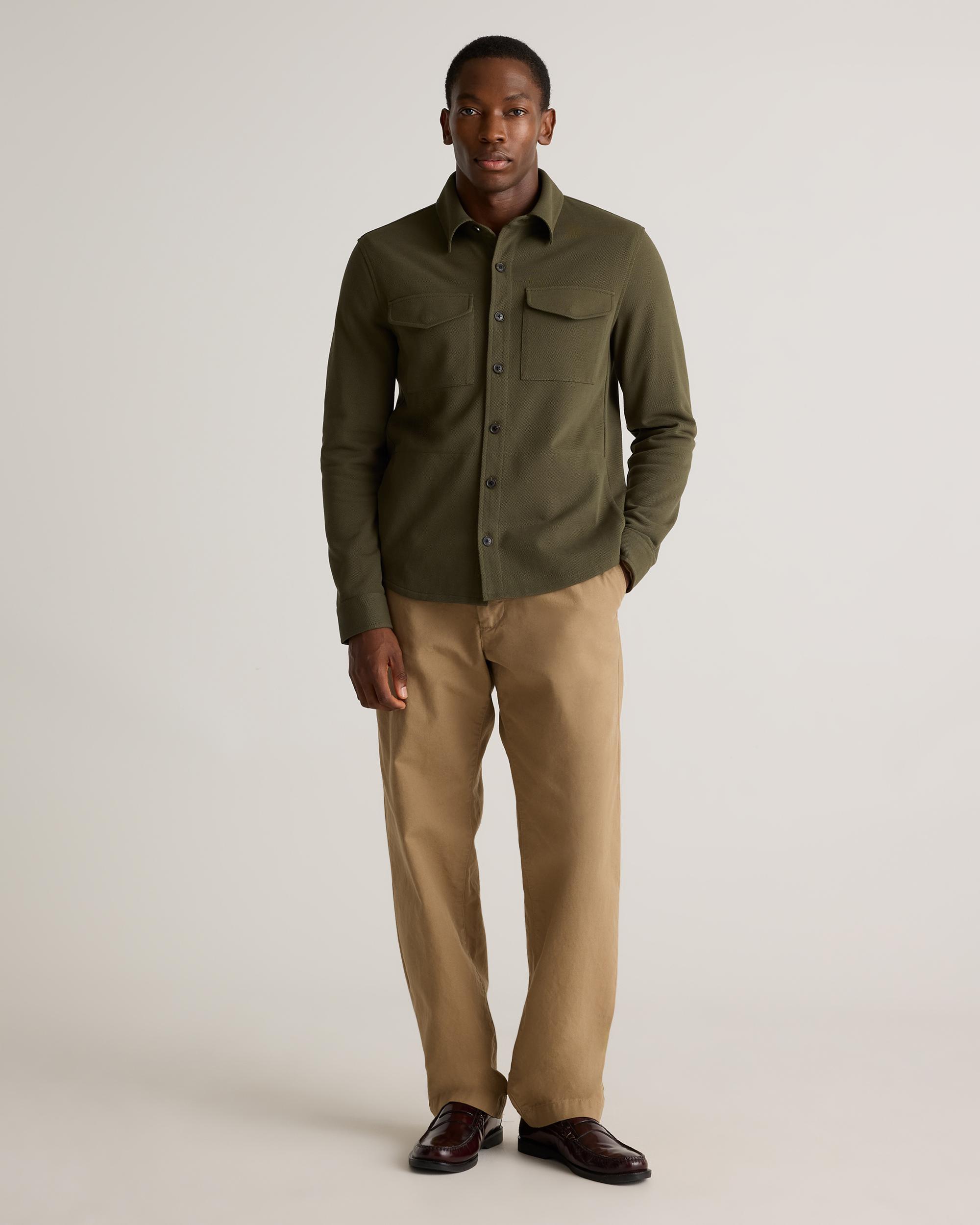 Quince | Men's Cotton Pique Knit Overshirt Organic Cotton Product Image