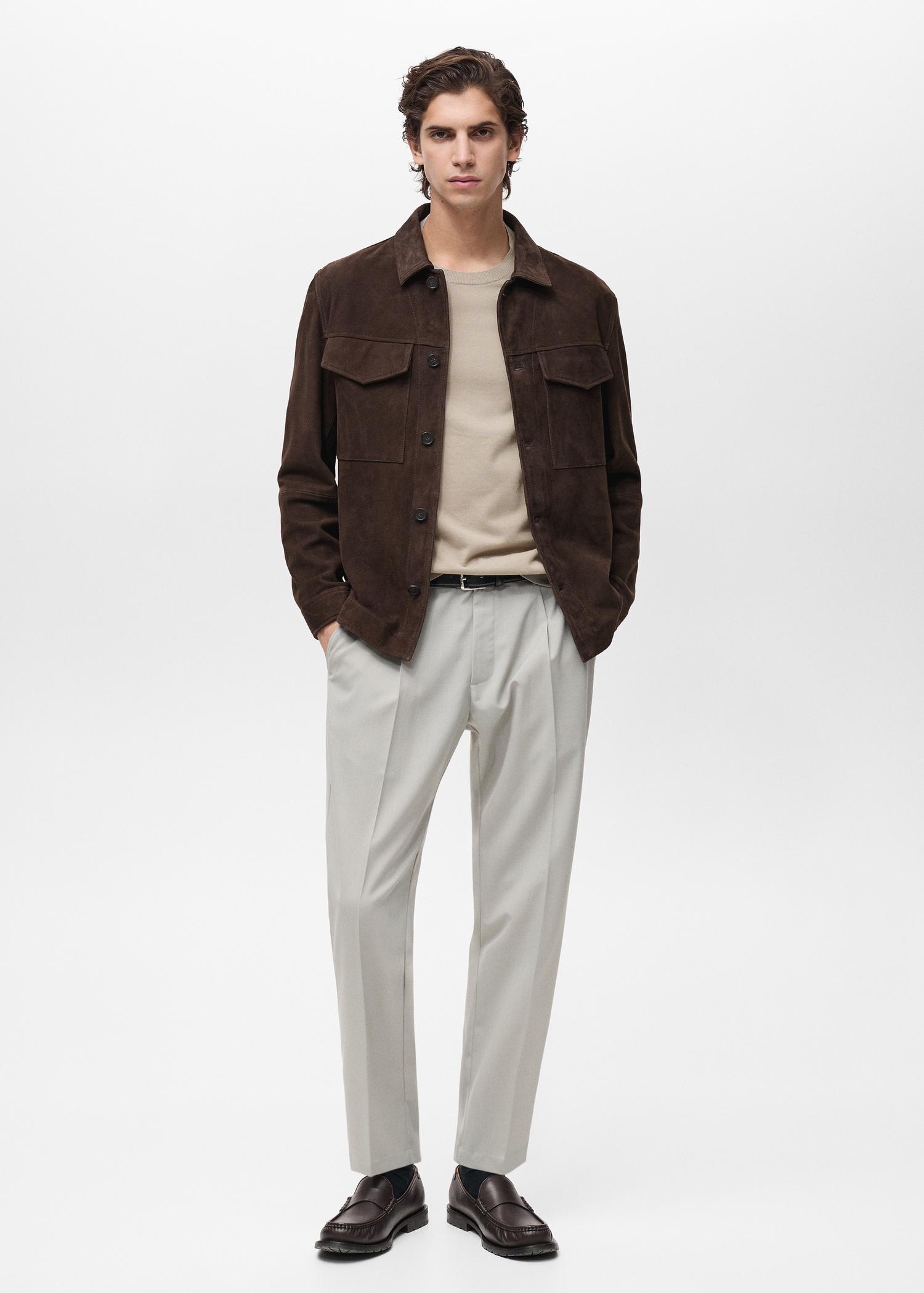 Cotton fine-knit t-shirt - Men | MANGO USA Product Image