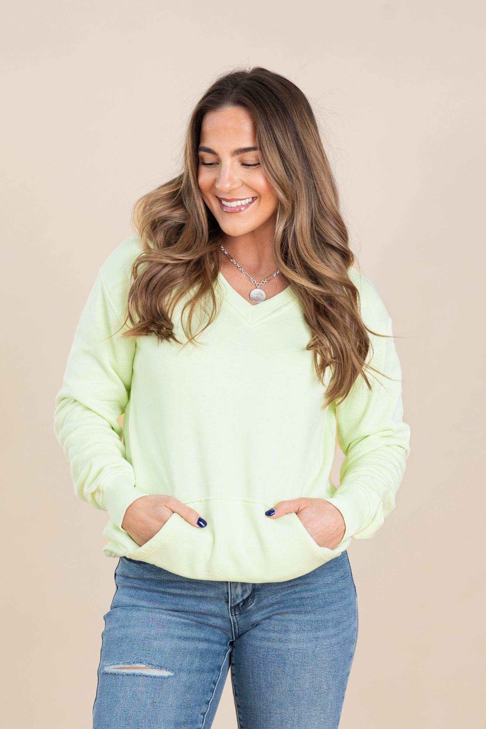 Pigment Dyed Cozy Campfire V-Neck Sweatshirt Product Image