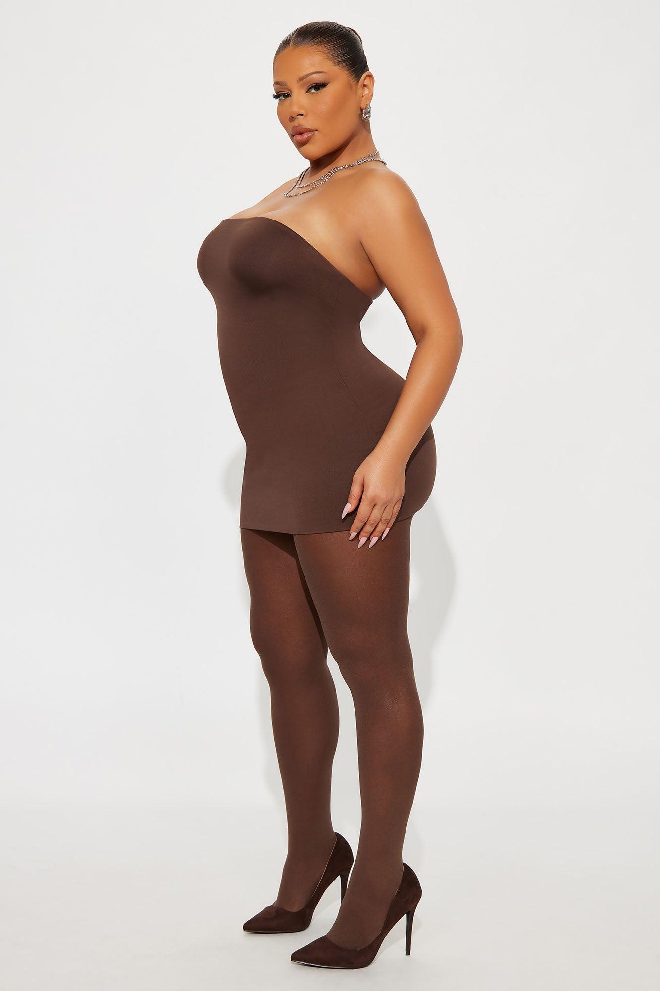 Contour Double Lined Tube Top - Chocolate Female Product Image