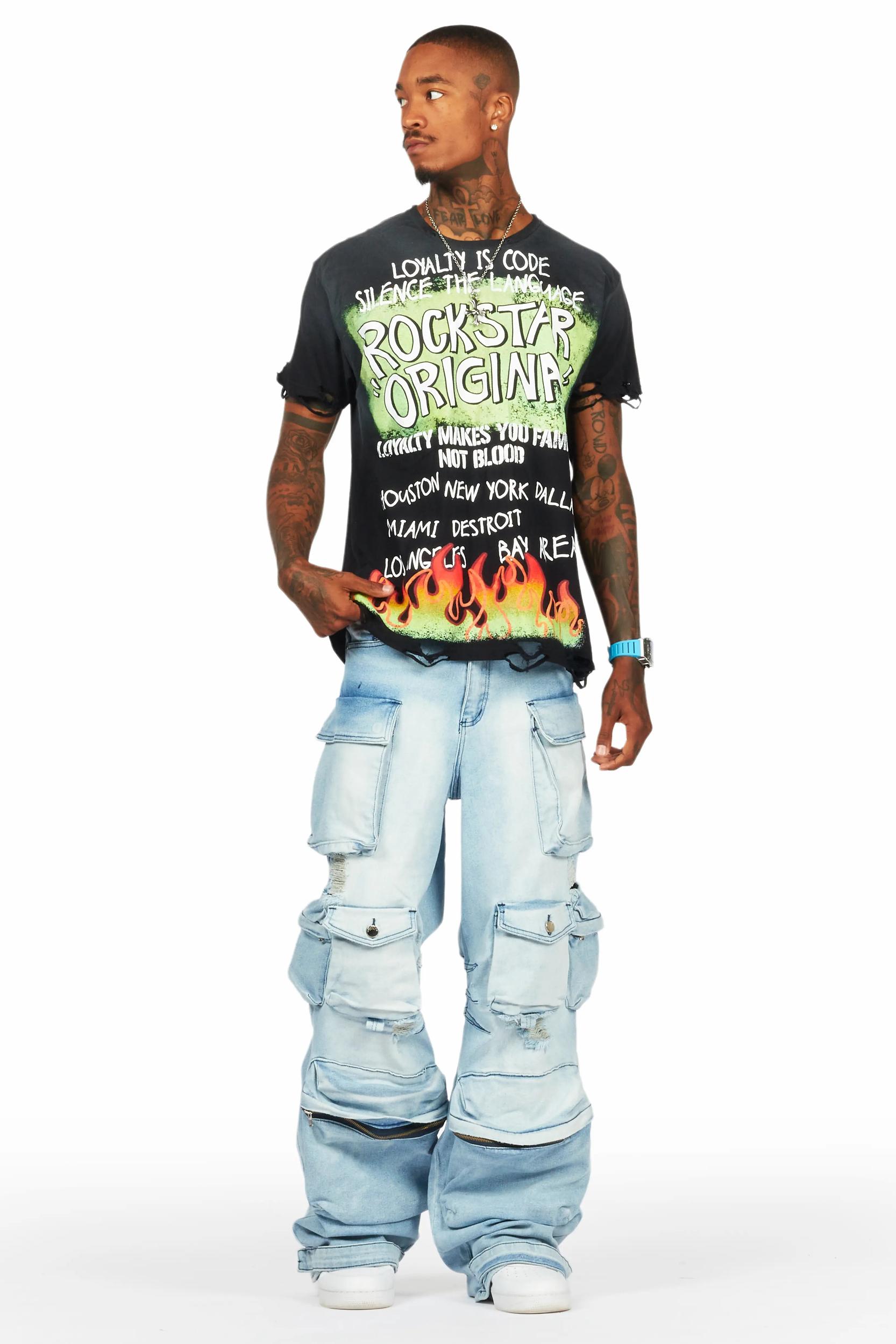 Beno Black Oversized Graphic T-Shirt Male Product Image