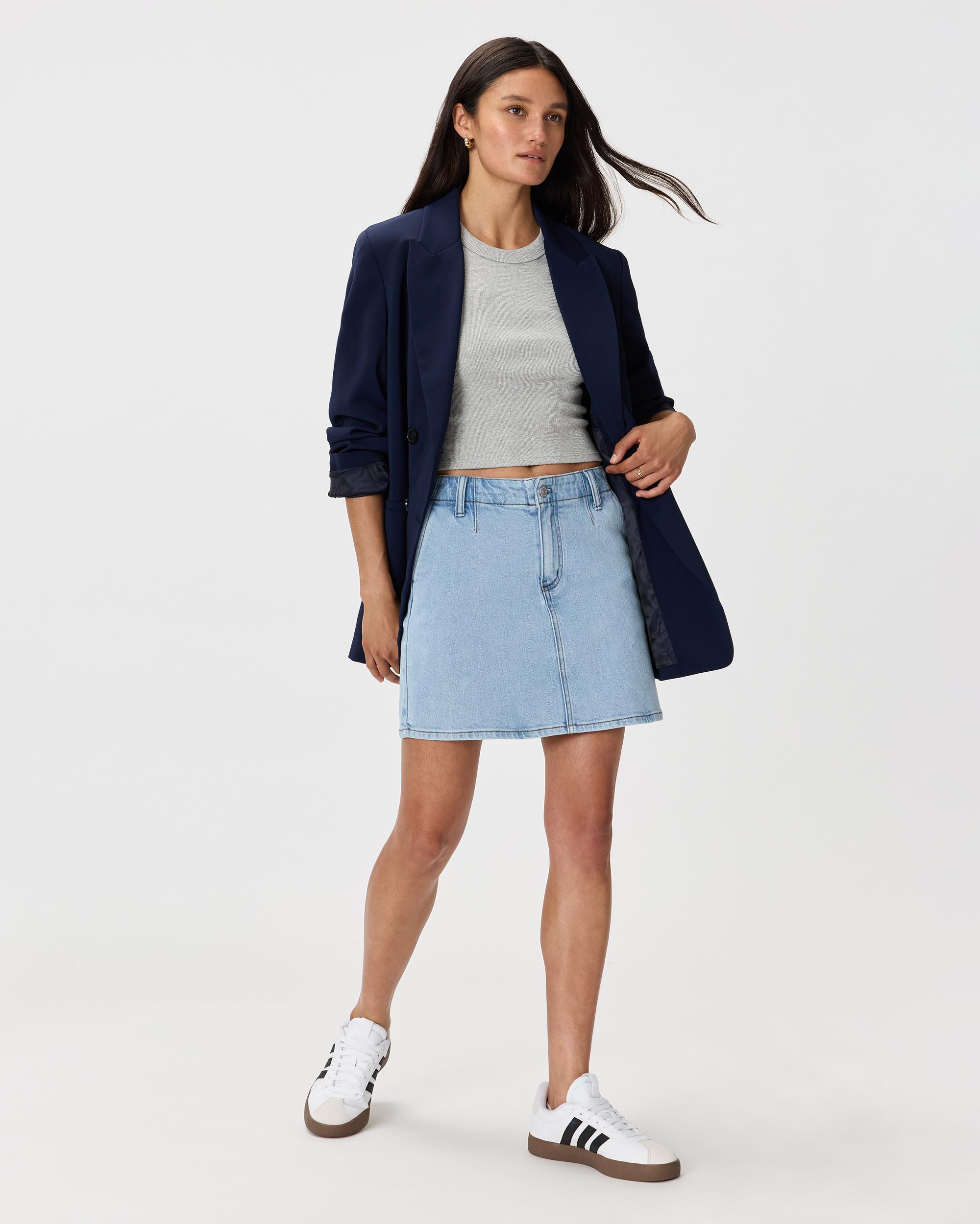 Quince | Women's Stretch Denim Mini Skirt Organic Cotton Product Image