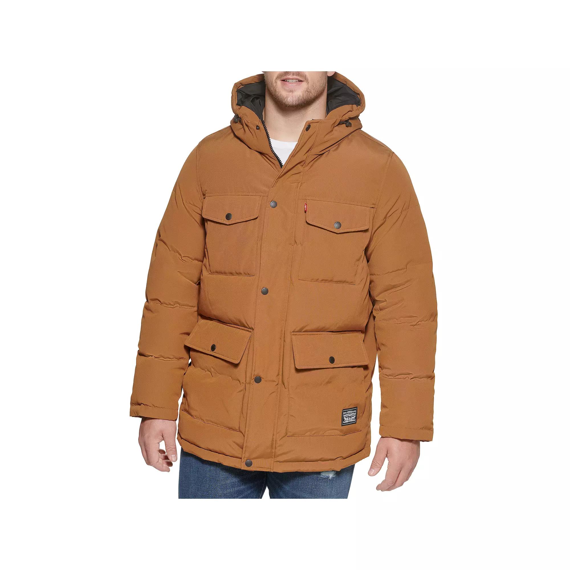 Big & Tall Levis 4 Pocket Hooded Puffer Jacket, Mens Product Image