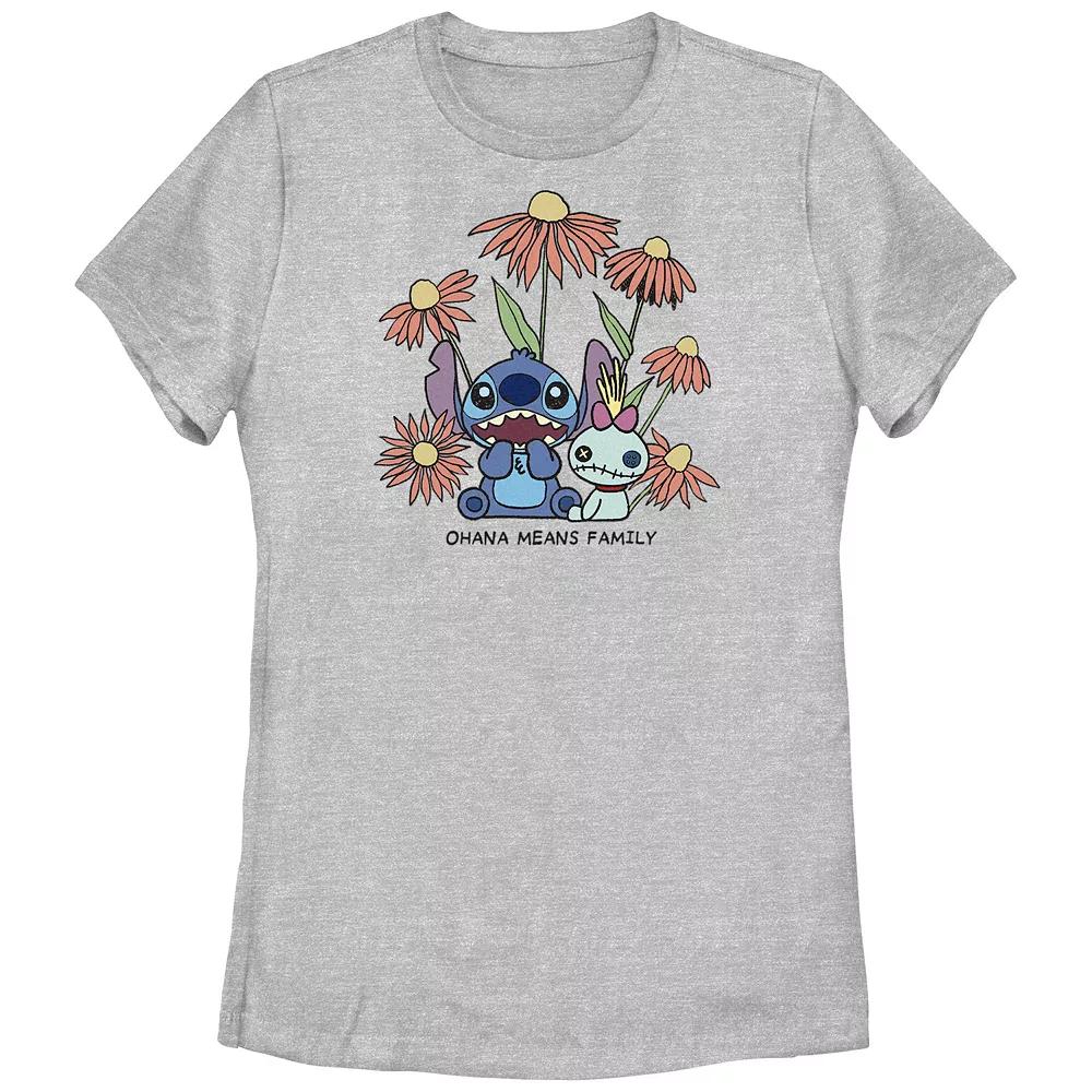 Disney's Lilo & Stitch Women's Ohana Means Family Flowers Tee, Girl's,  Product Image