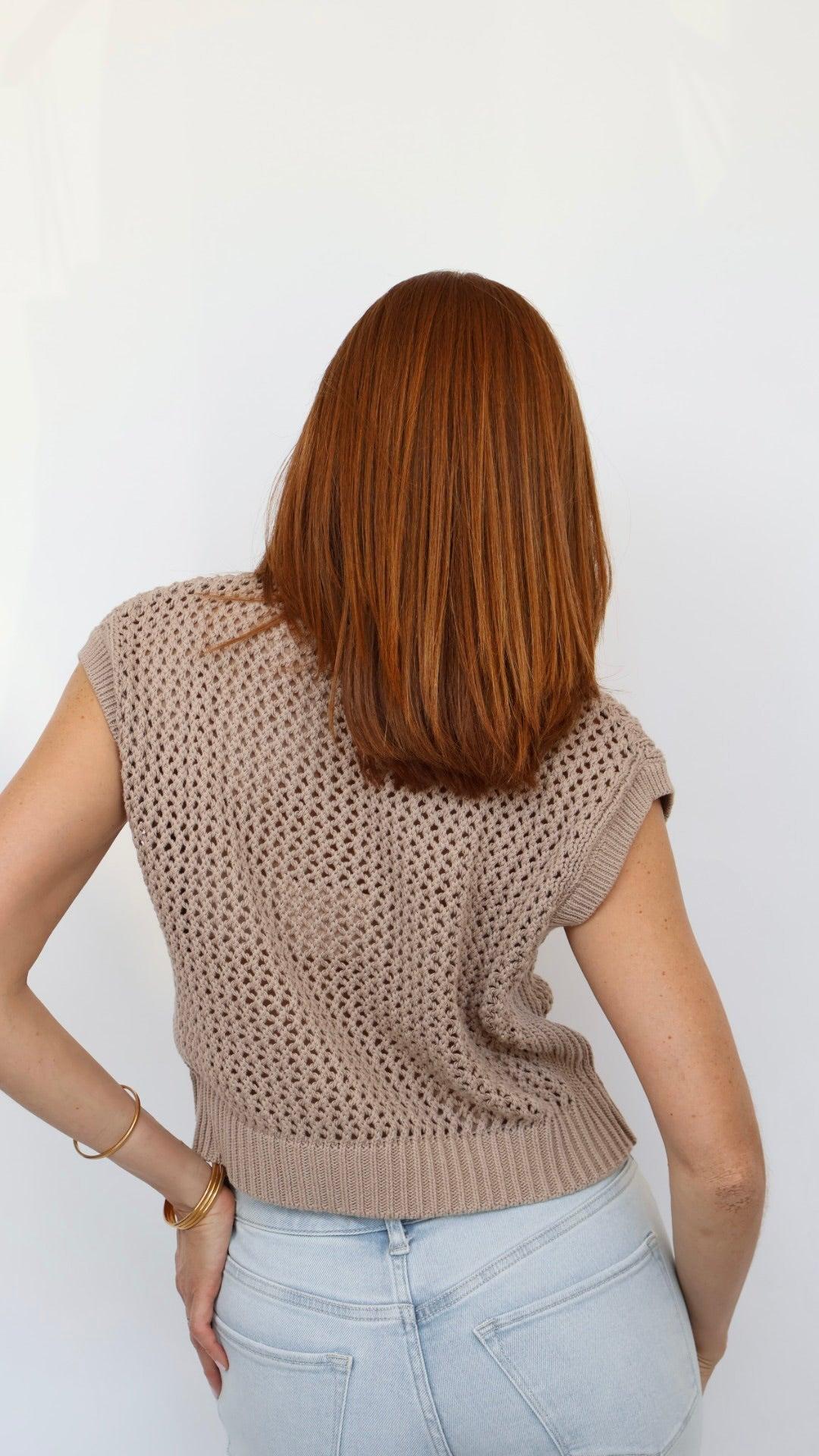 Lia Crochet Knit Top Product Image