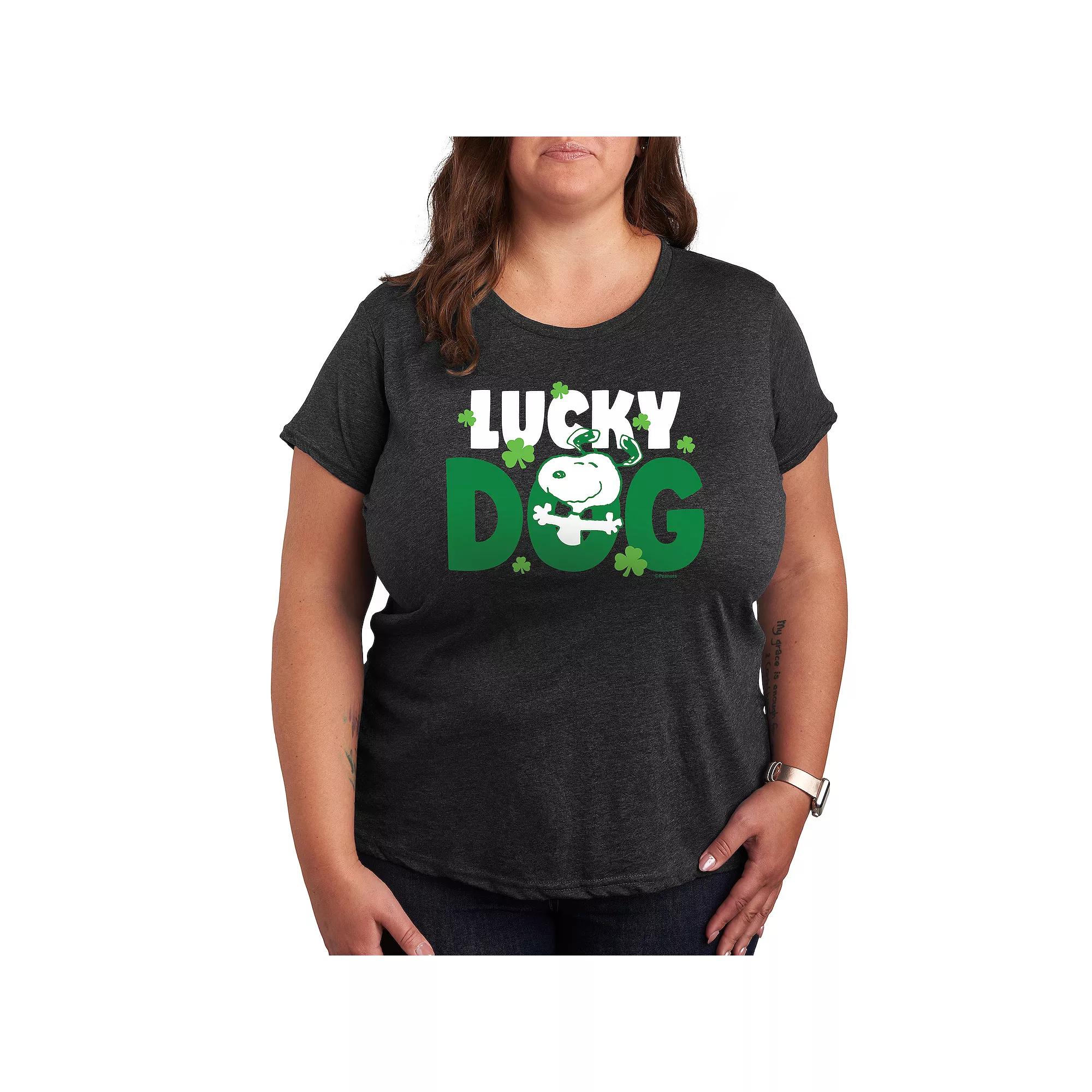 Plus Peanuts Snoopy Lucky Dog Graphic Tee, Women's,  Product Image