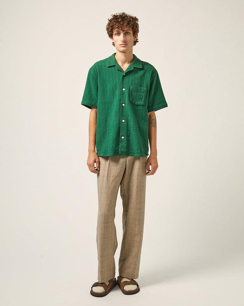 Basket Weave Stripe SS Camp - Blue Product Image