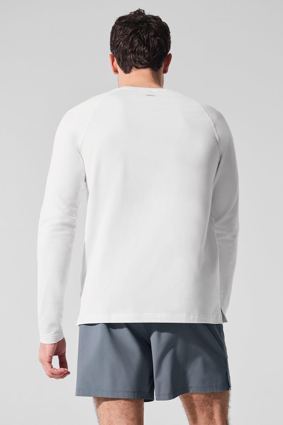 Alo Vapor Crewneck Long Sleeve - White Product Image