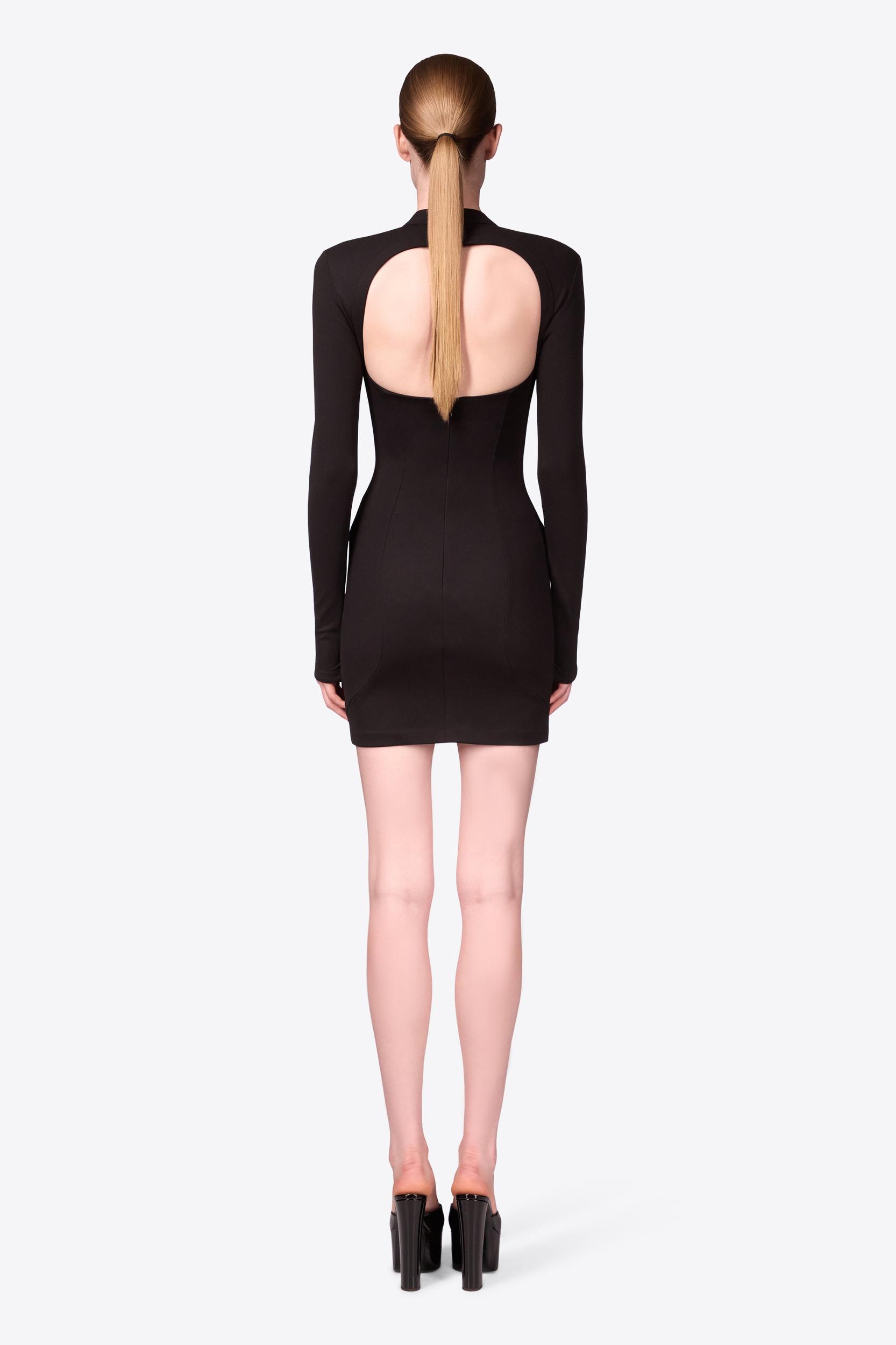 Crystal Embellished Bustier Cup Long Sleeve Dress Product Image