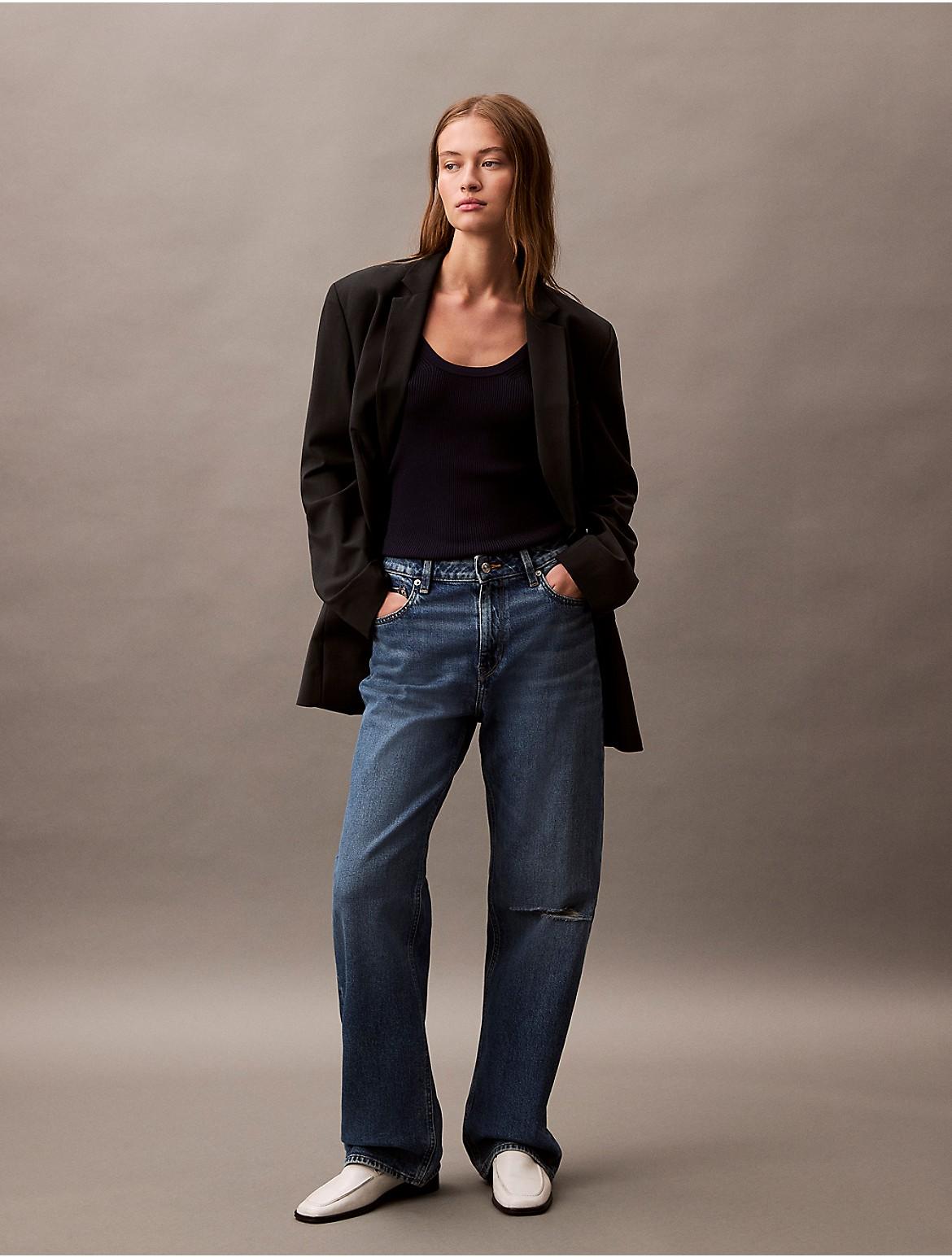 Calvin Klein Womens 90s Straight Jeans - Blue Product Image