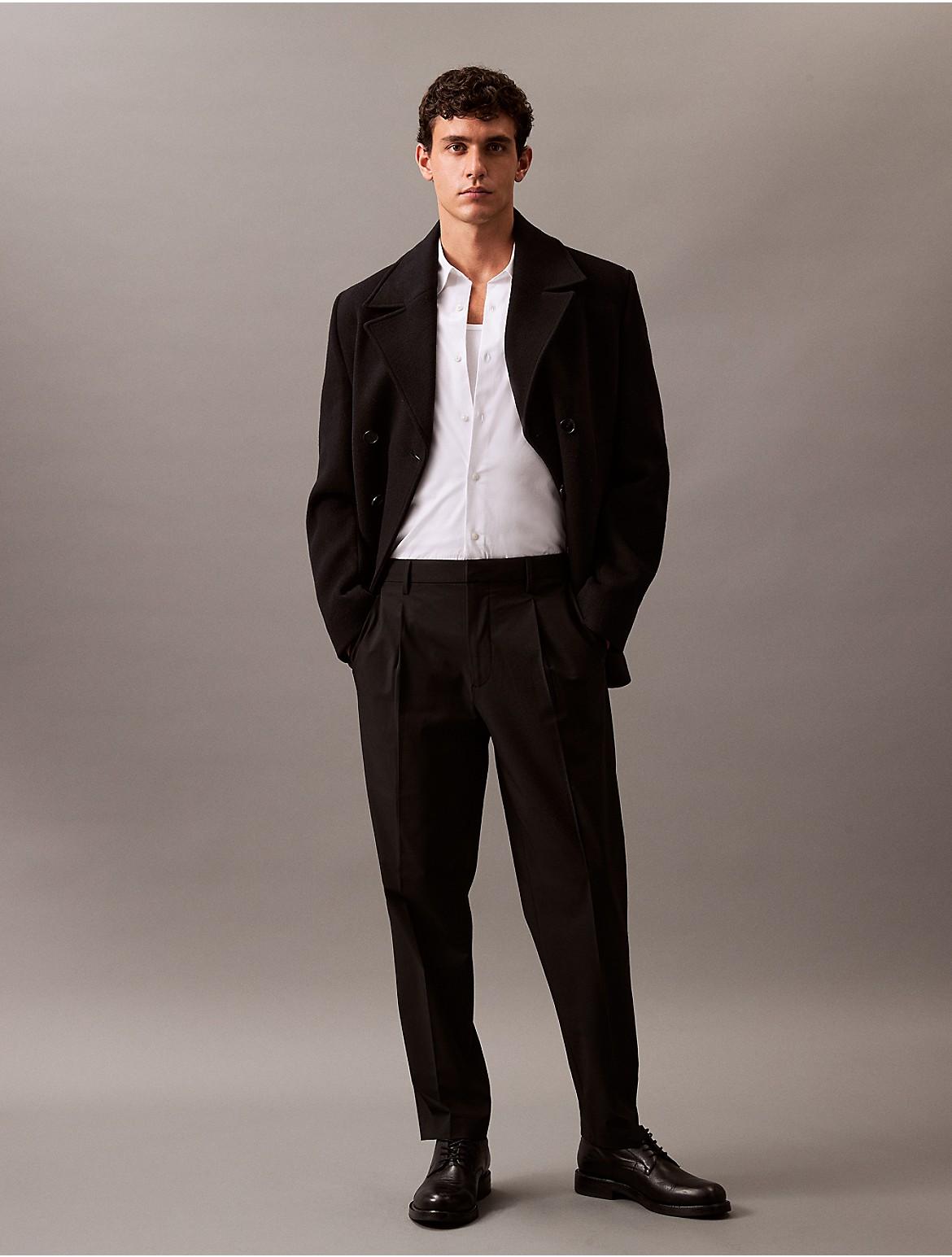 Calvin Klein Mens Soft Pleat Tailored Trouser - Navy Product Image