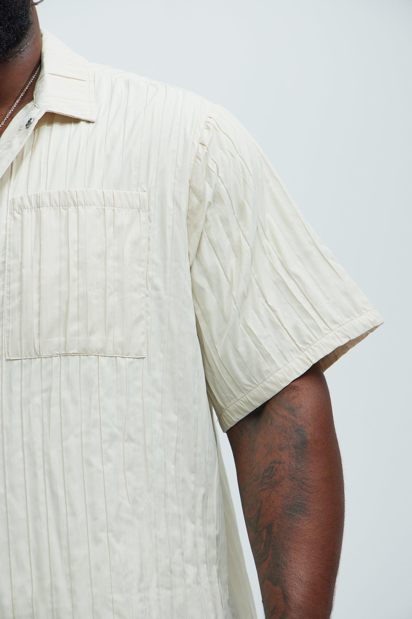 Cavour Crinkled Shirt - Cream Product Image