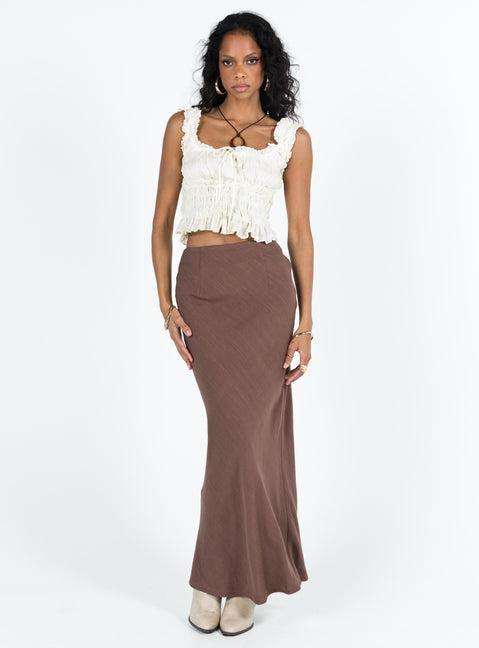 Jodie Maxi Skirt Brown Product Image