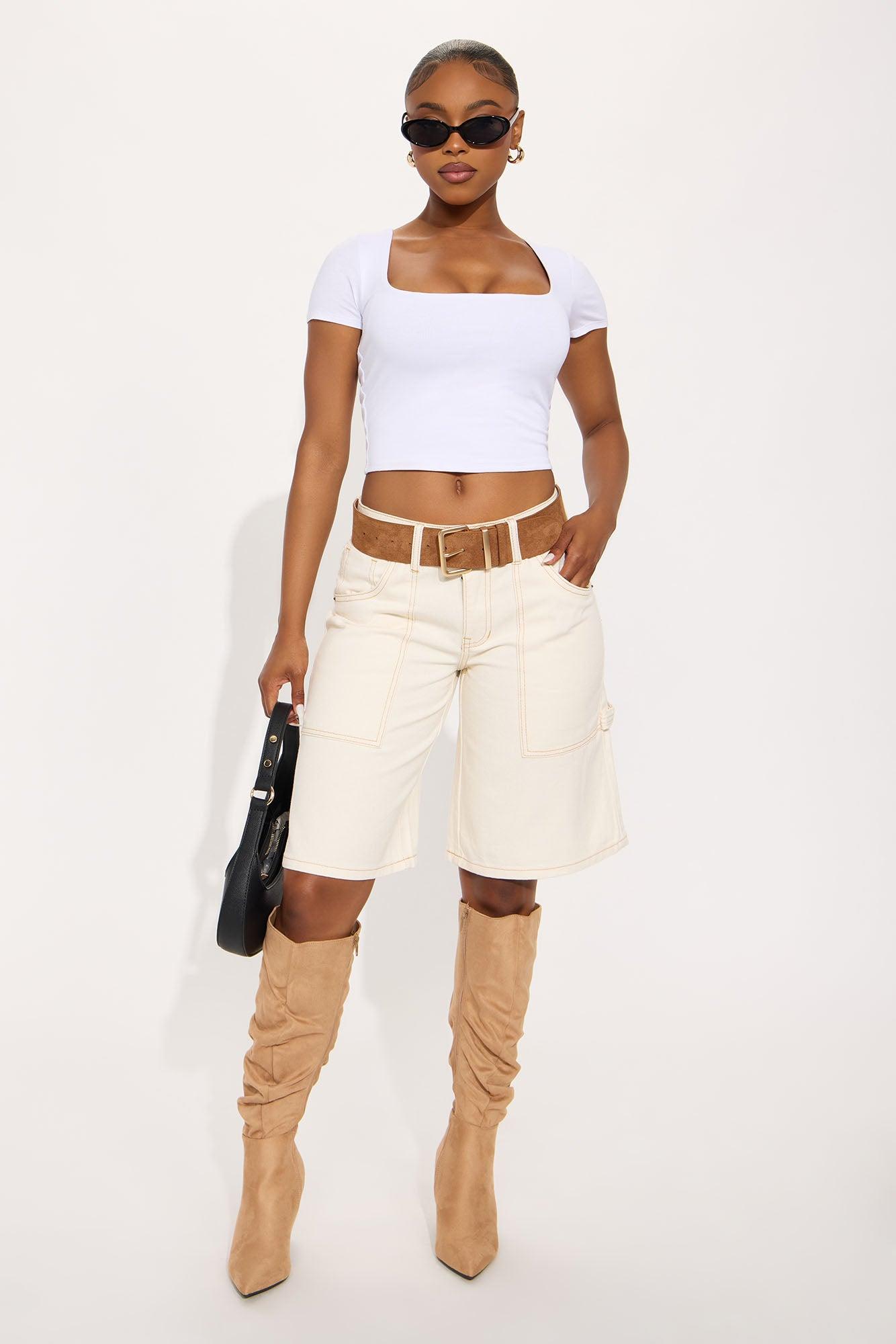 Mirador Carpenter Denim Jorts - Cream Female Product Image