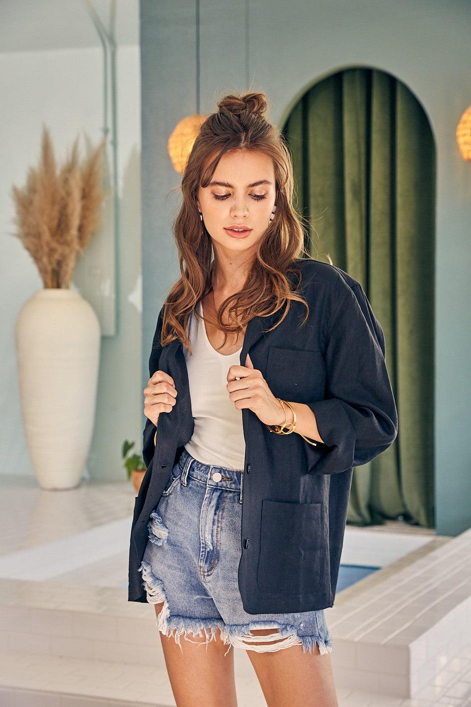 Linen Casual Blazer Product Image