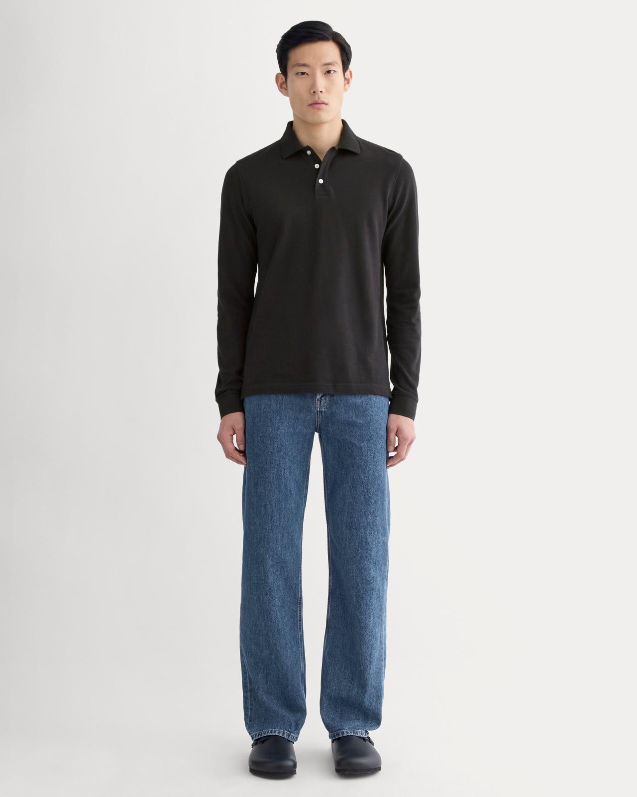 Mens Long-Sleeve Pique Polo T-Shirt by Everlane Product Image