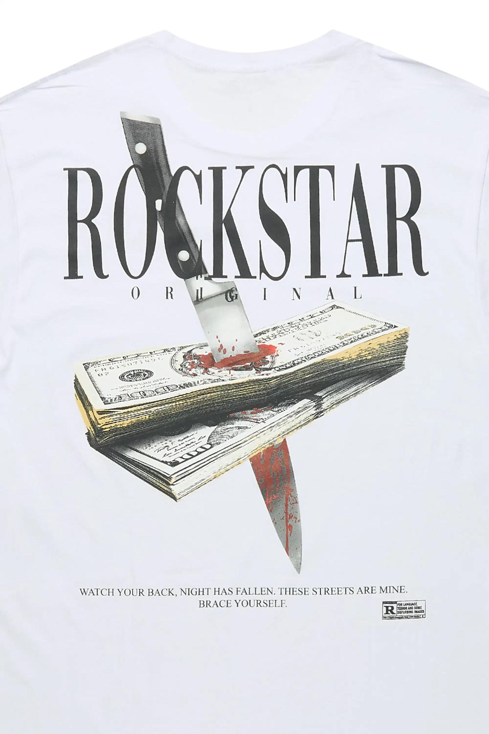 Dayte Nite White Graphic T-Shirt Male Product Image