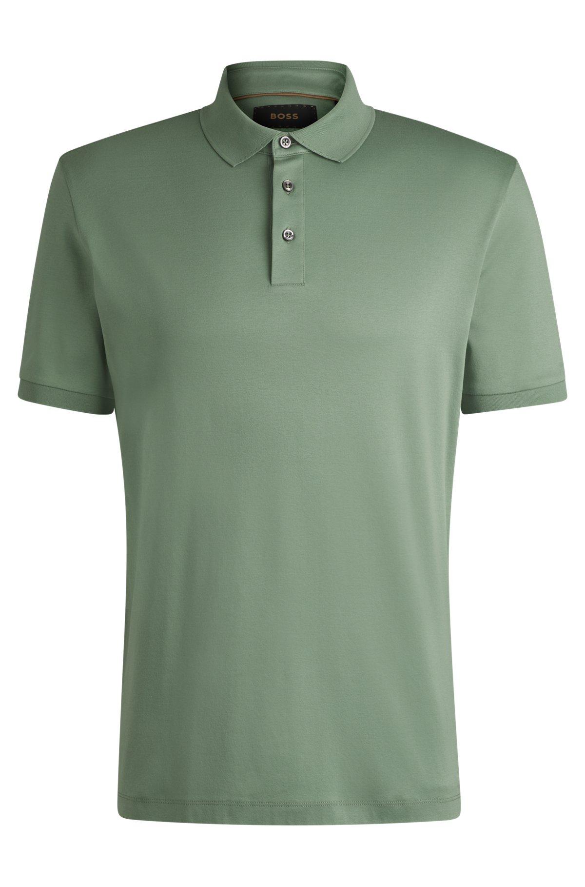 Regular-fit polo shirt in mercerized cotton Product Image