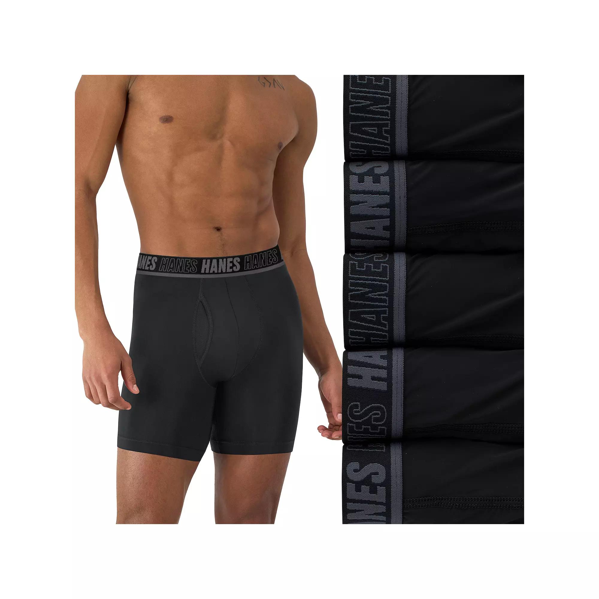 Men's Hanes® 4+1 Bonus Pack Moves Ultimate X Temp Anti Chafe Total Support Pouch Boxer Brief Underwear,  Product Image