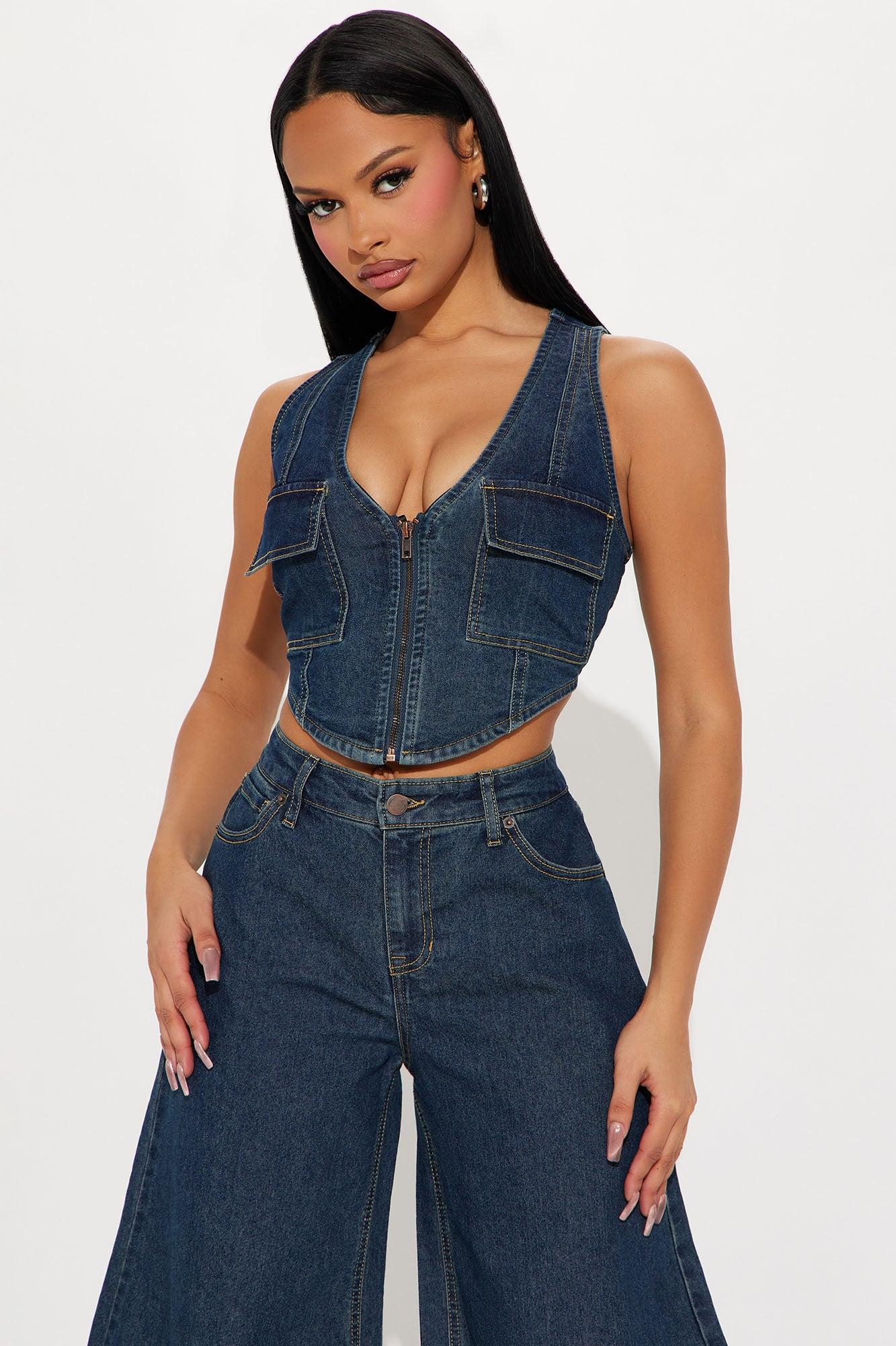 Taylor Barrel Jean Set - Dark Wash Product Image