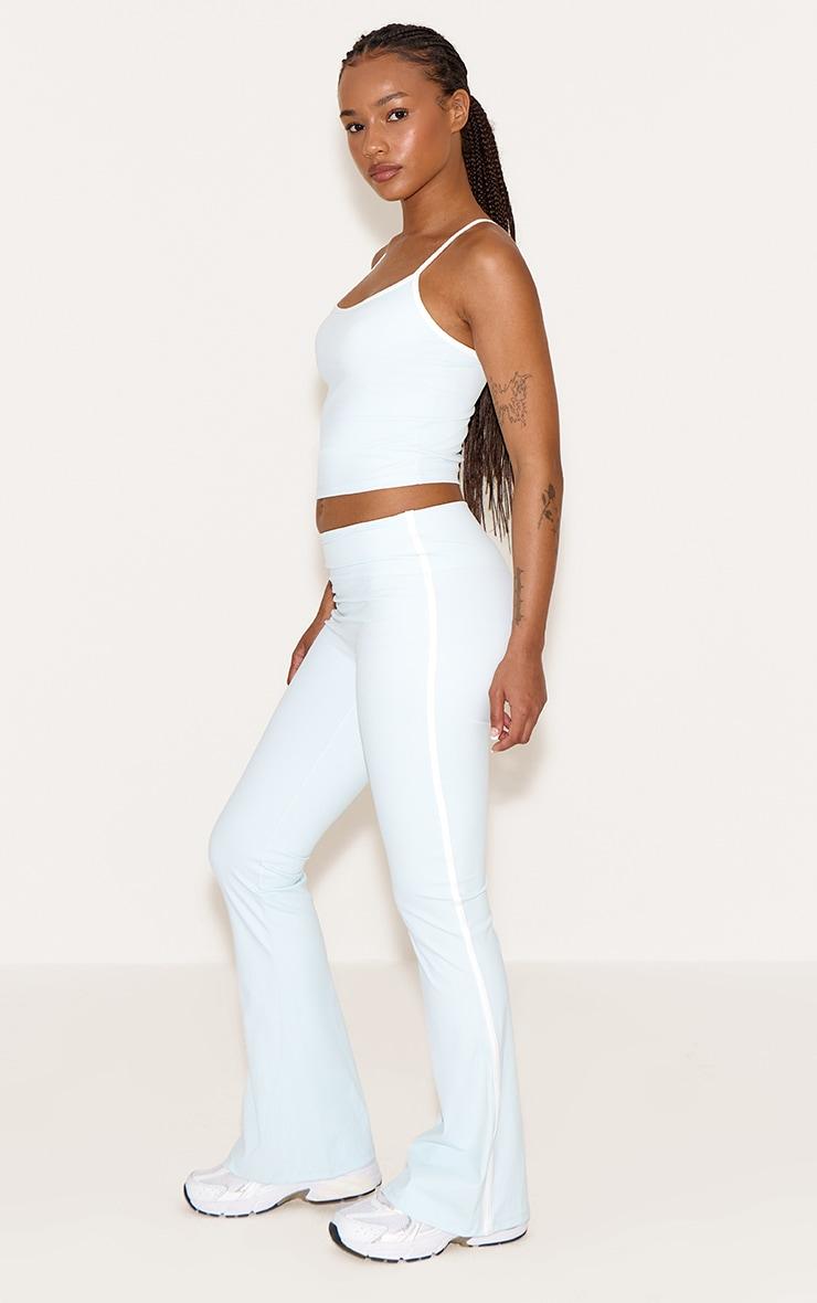 Petite Blue Sculpt Contrast Detail Strappy Gym Top Product Image