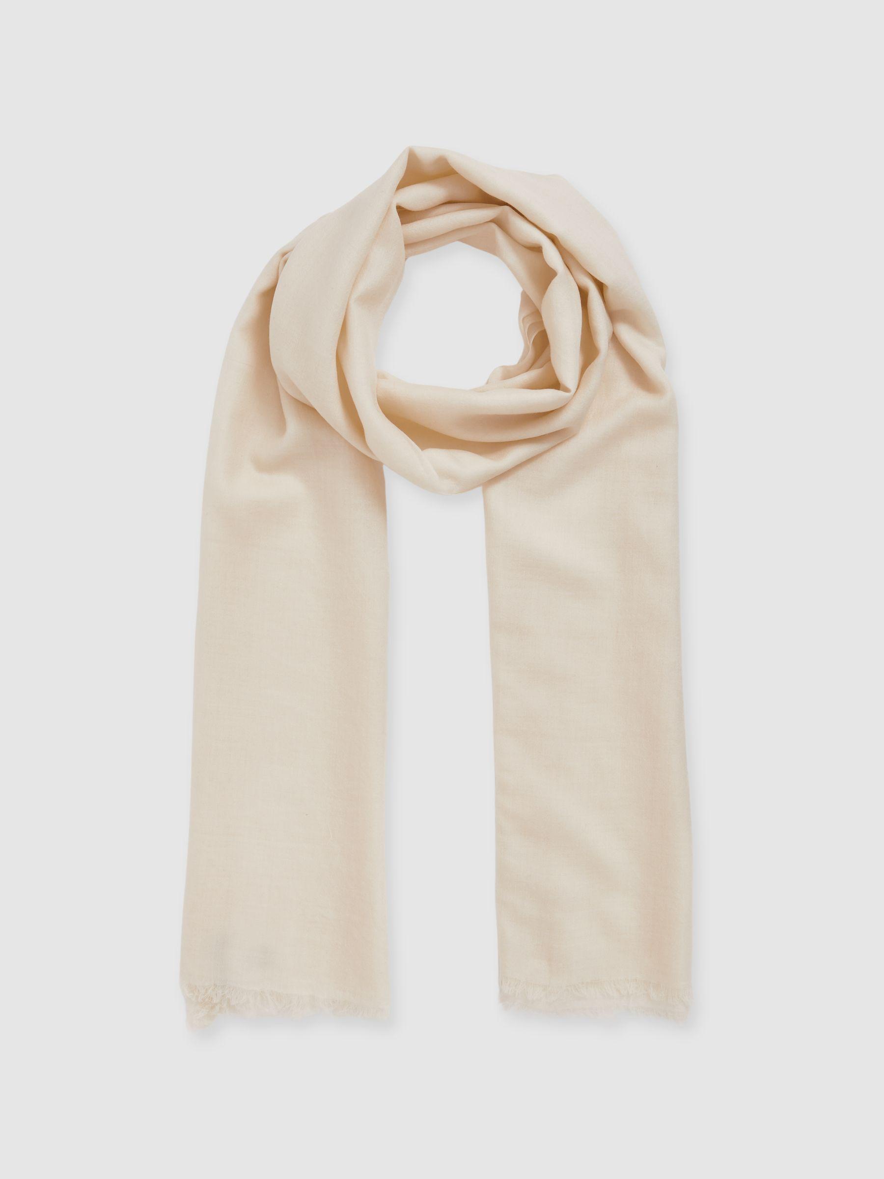 Wool-Cashmere Lightweight Scarf in Off White Product Image