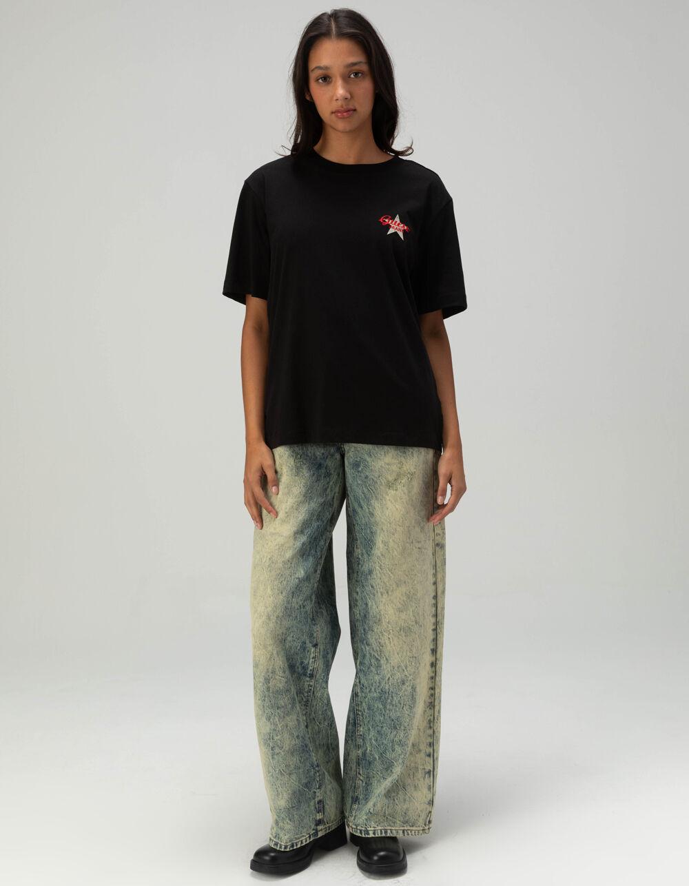 GUESS Star Logo Womens Oversized Tee - BLACK Product Image