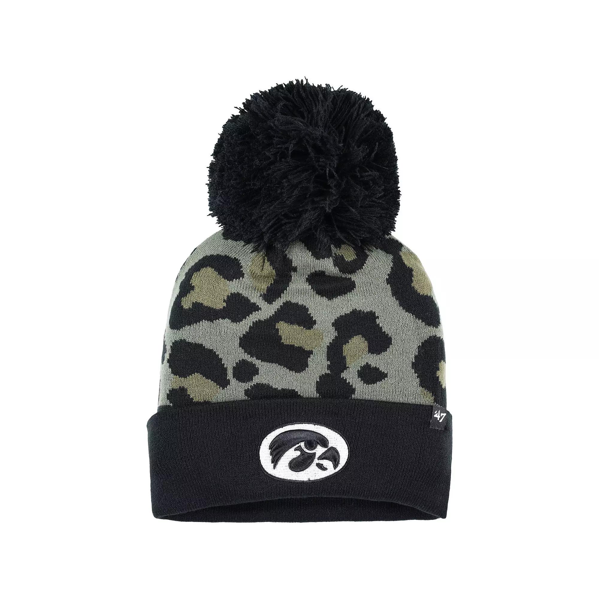 Women's '47 Hunter Green Iowa Hawkeyes Bagheera Cuffed Knit Hat with Pom Product Image