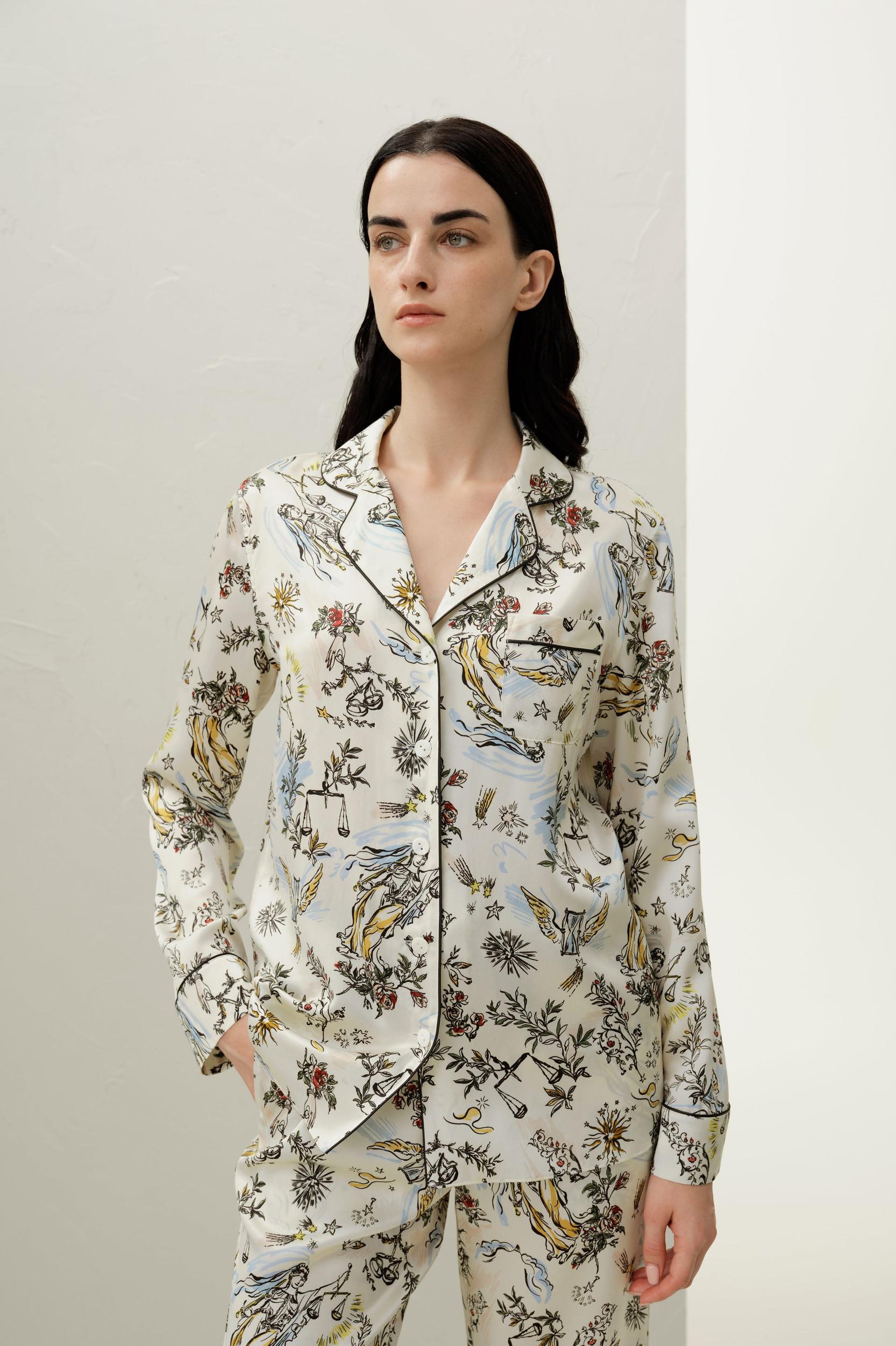 Libra Zodiac Classic Silk Pajama Set Product Image