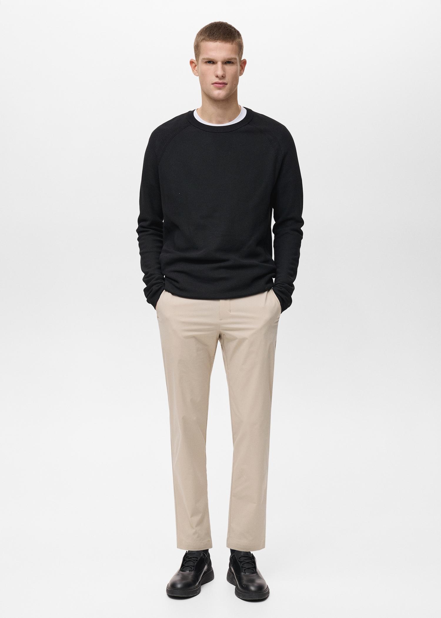 Stretch fabric slim-fit pants with drawstring - Men | MANGO USA Product Image