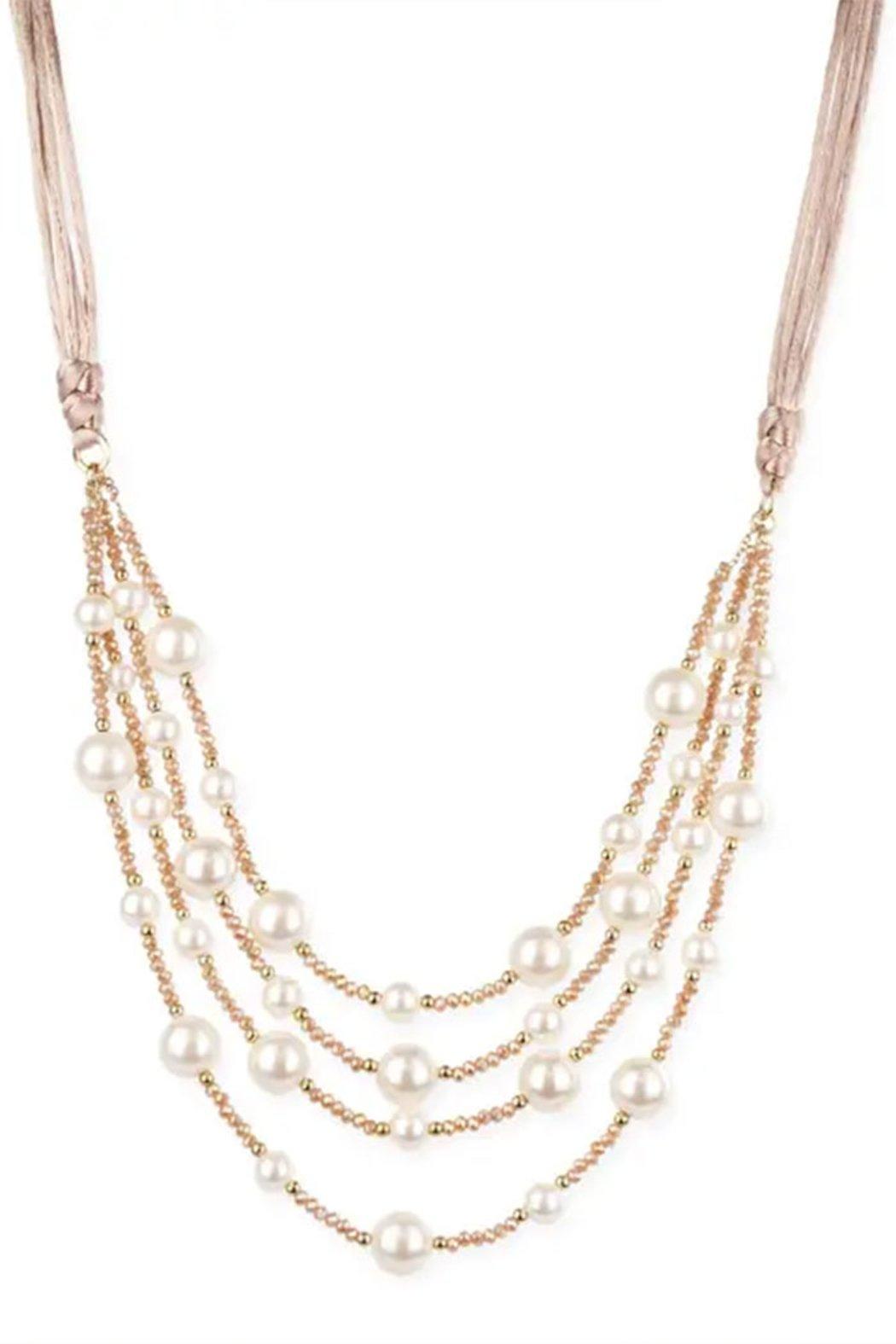 Multi Strand Pearl Tier Necklace Product Image