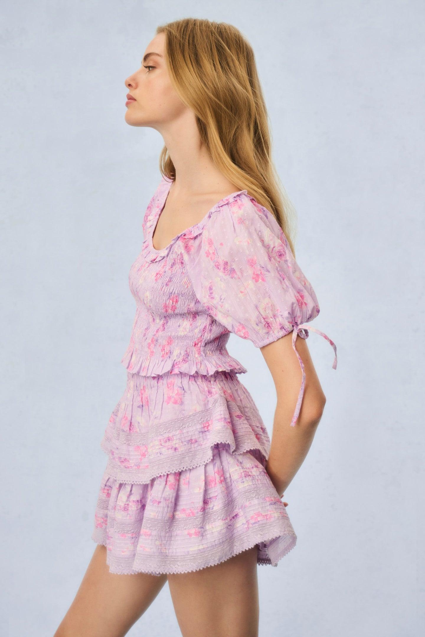 Molly Fragrance Print Top - WHISPER BLUE Product Image