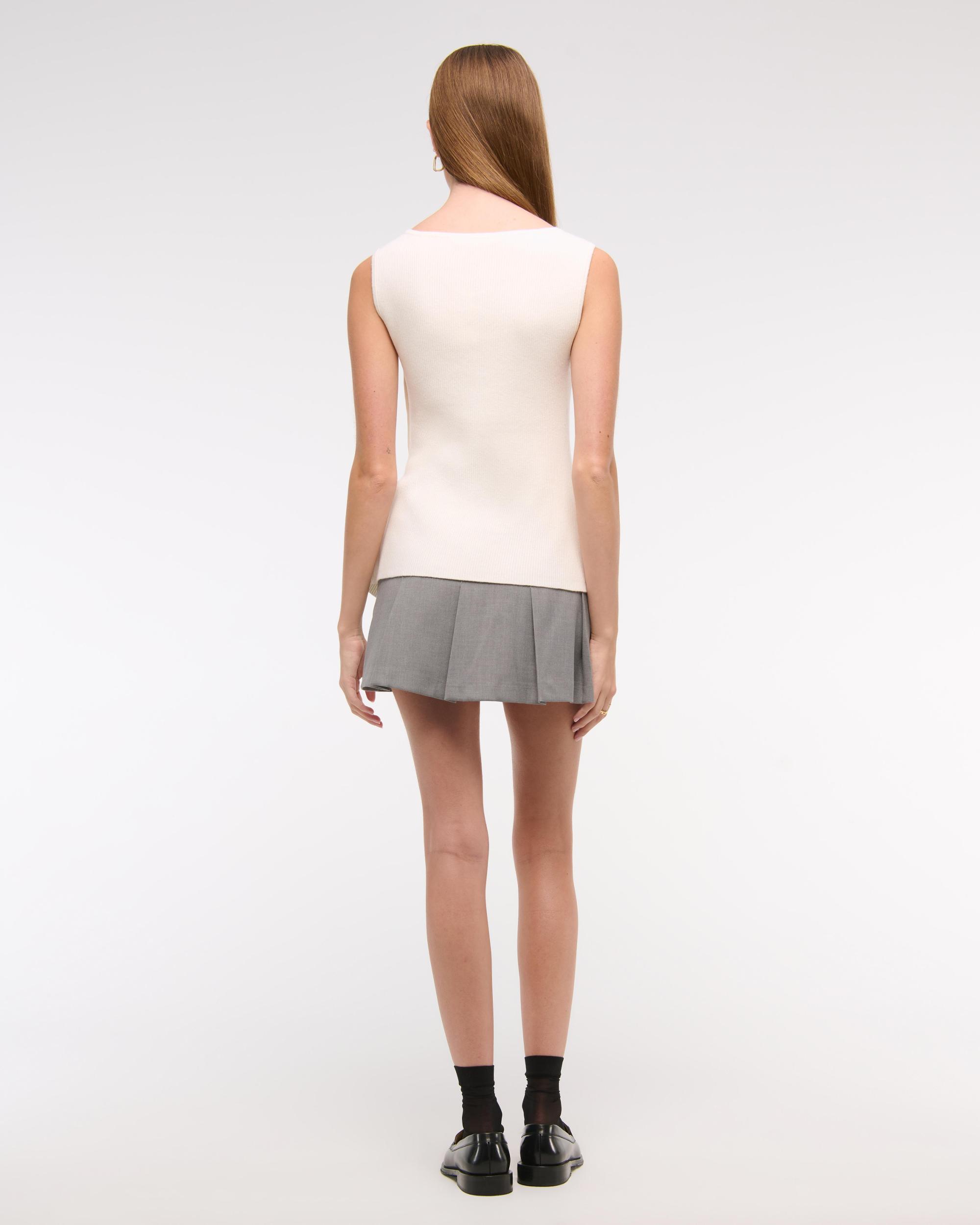 Asymmetrical Button Sweater Tank Product Image