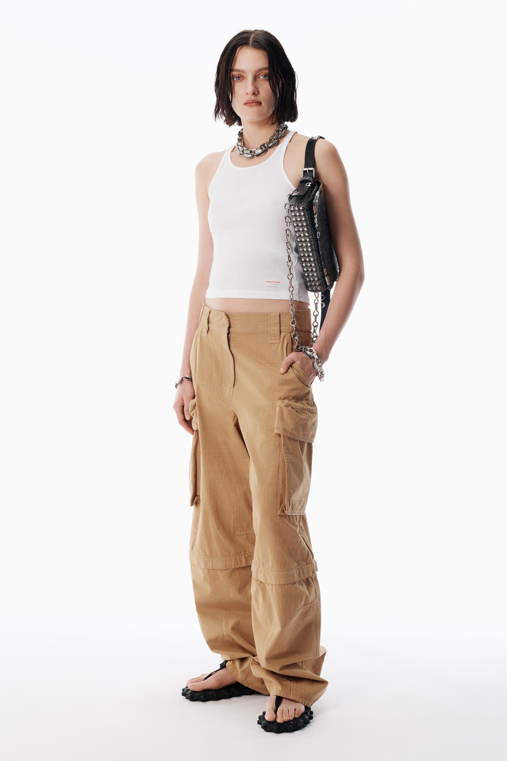 Beige Oversized Cargo Pants Product Image