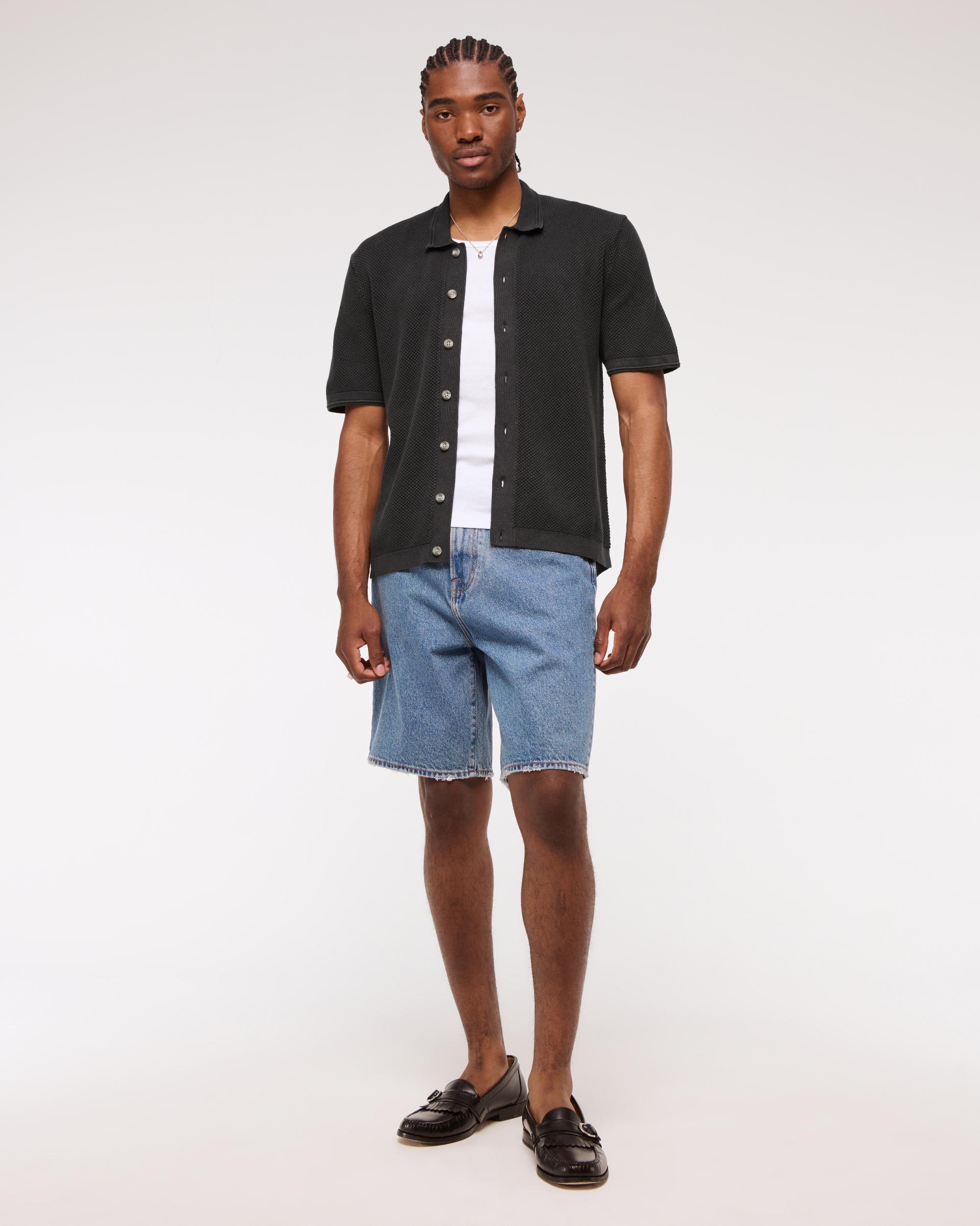 Garment Dye Button-Through Sweater Polo Product Image