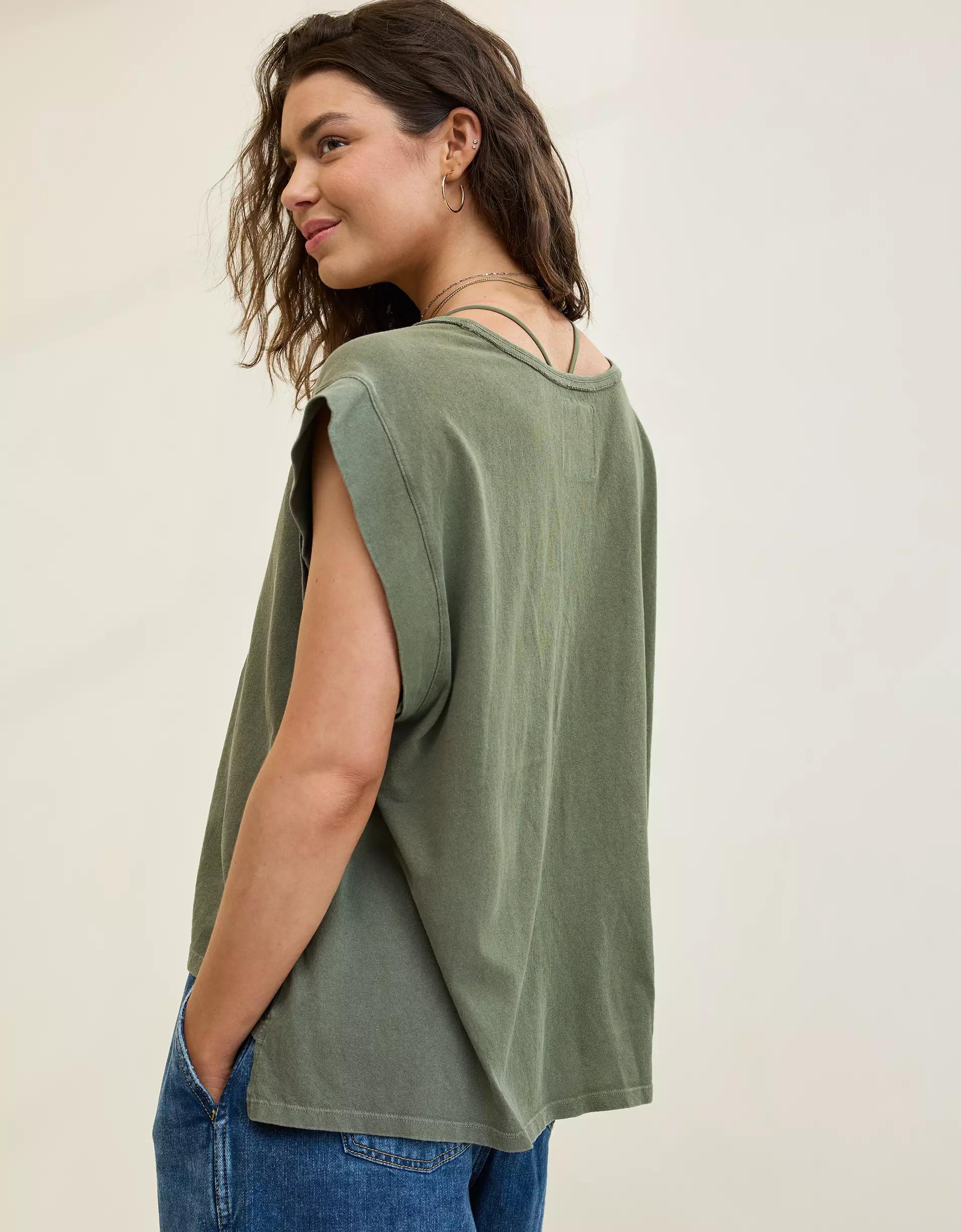Aerie Summer Breeze Notch Neck T-Shirt Product Image